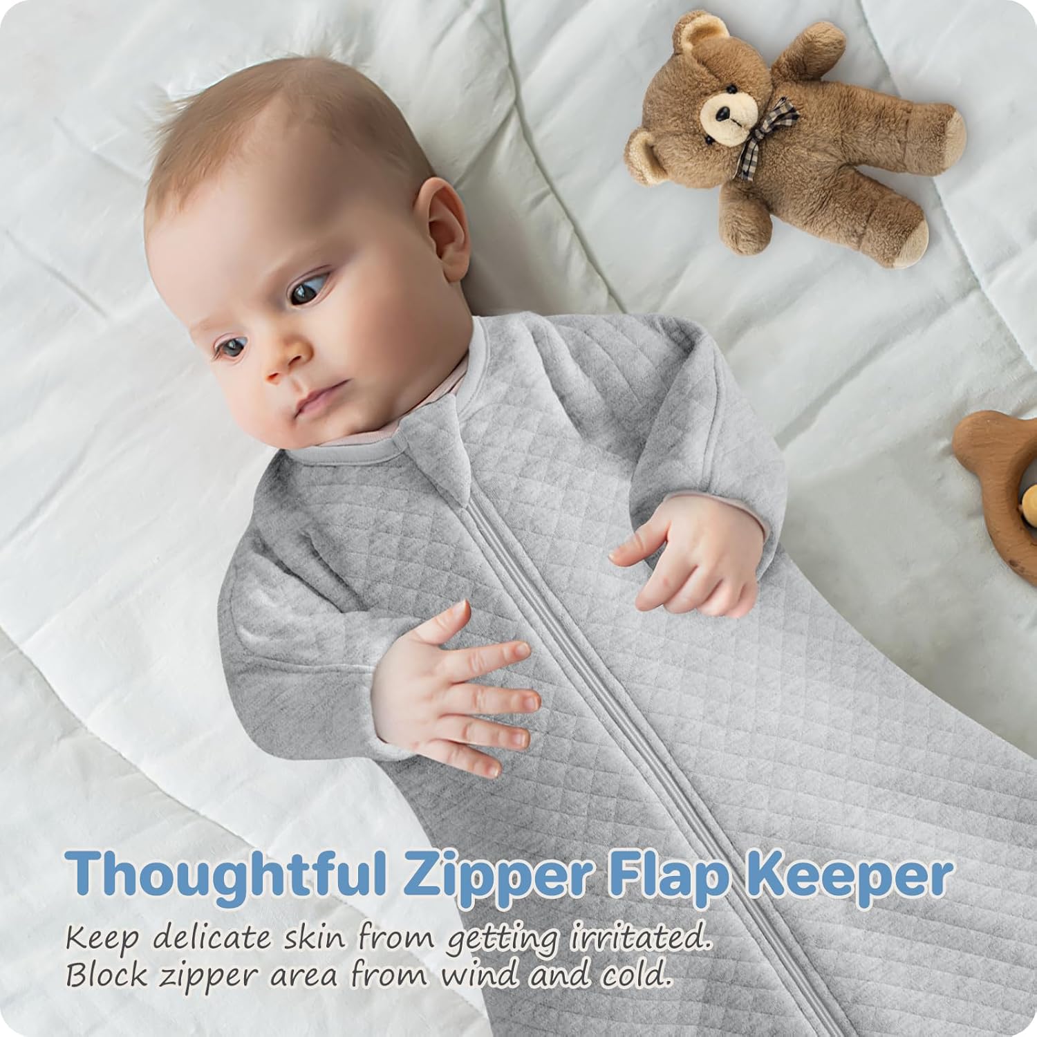 Cozy Baby Sleep Sack with Sleeves for 3-6 Months