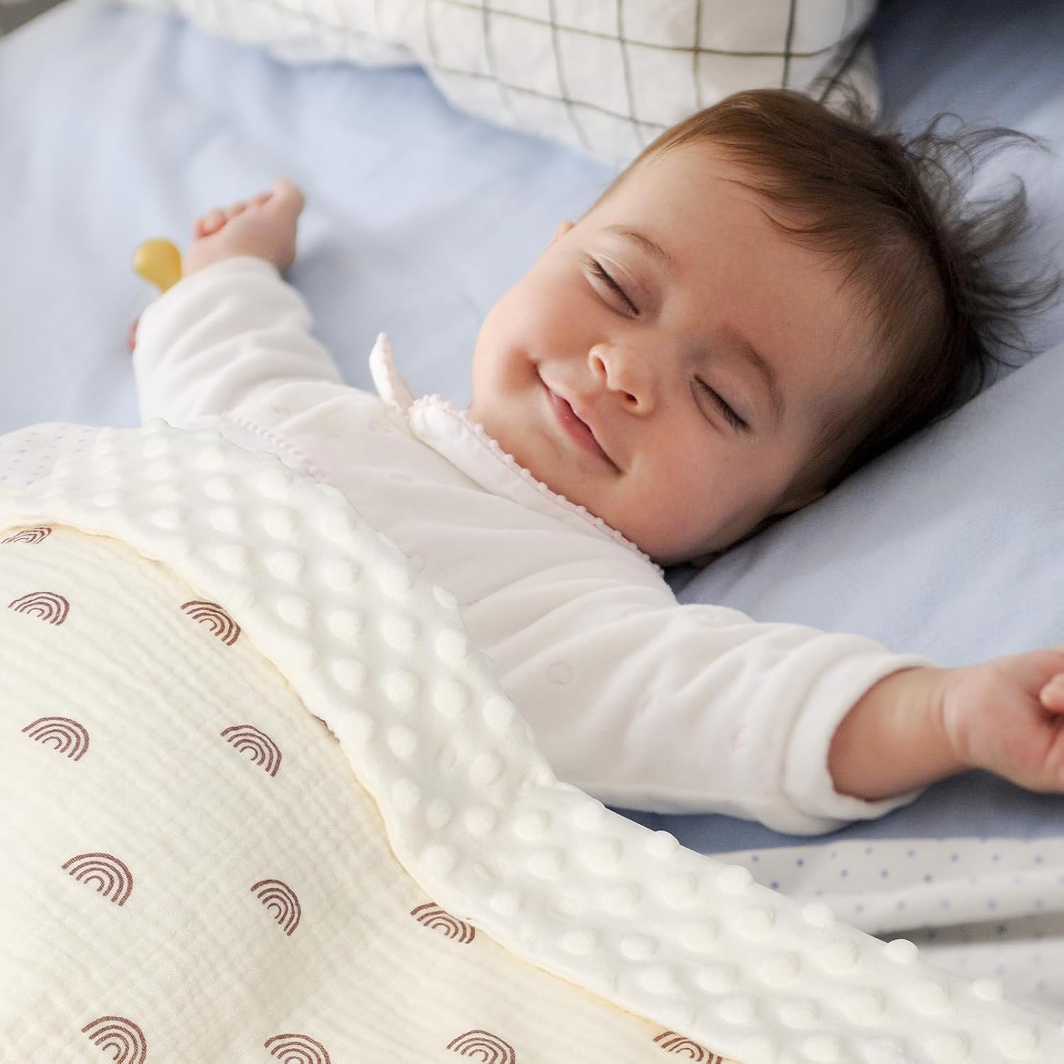 Knirose Reversible Muslin Swaddling Blanket for Newborn Babies