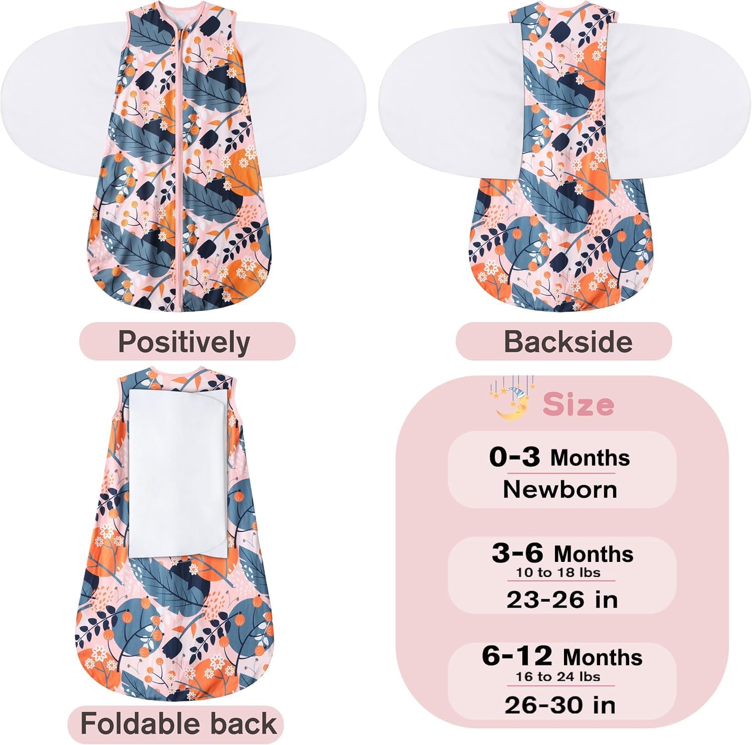 BSTOPPT Newborn Sleep Sack Baby Swaddle 3-Way Adjustable TOG 05