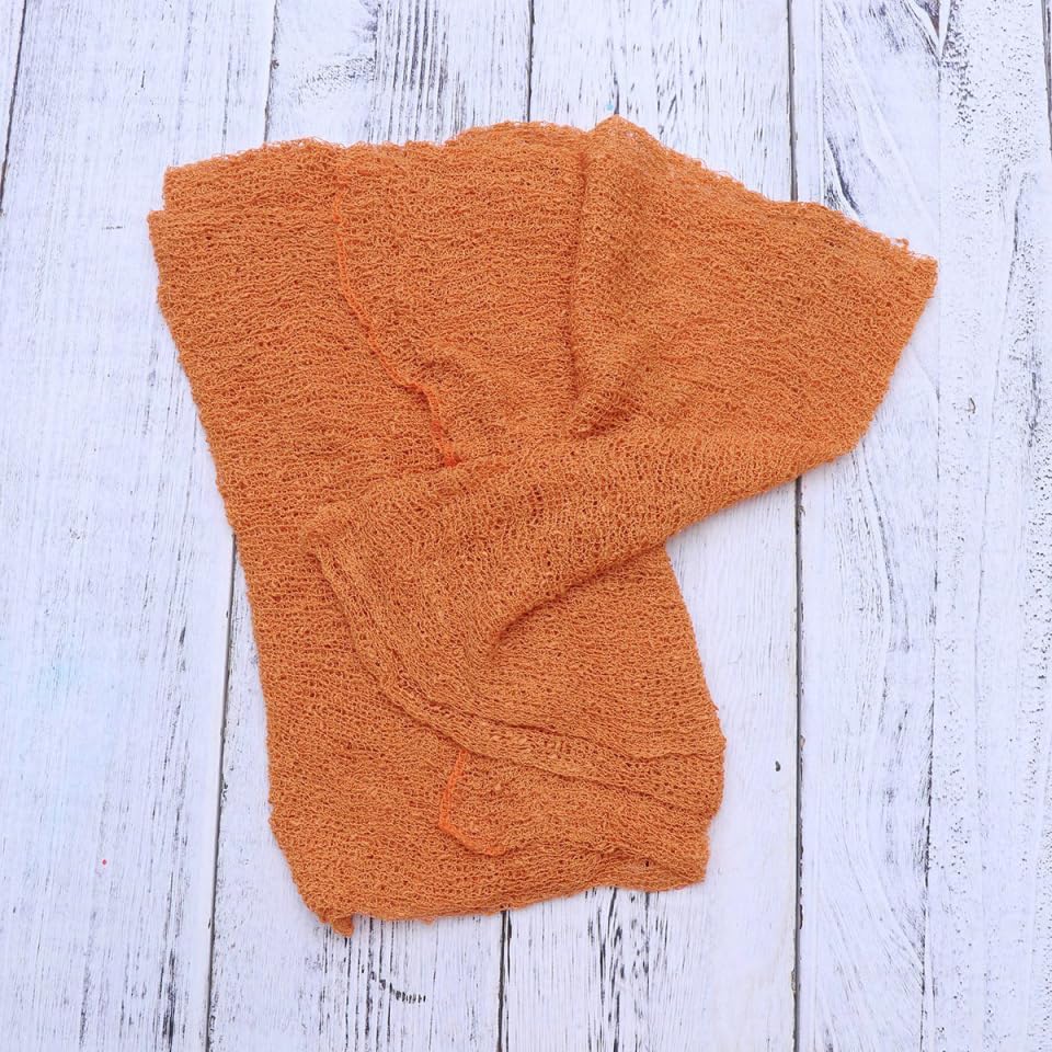 NUOBESTY Newborn Photography Stretch Wrap - Orange Cotton Swaddle Blanket