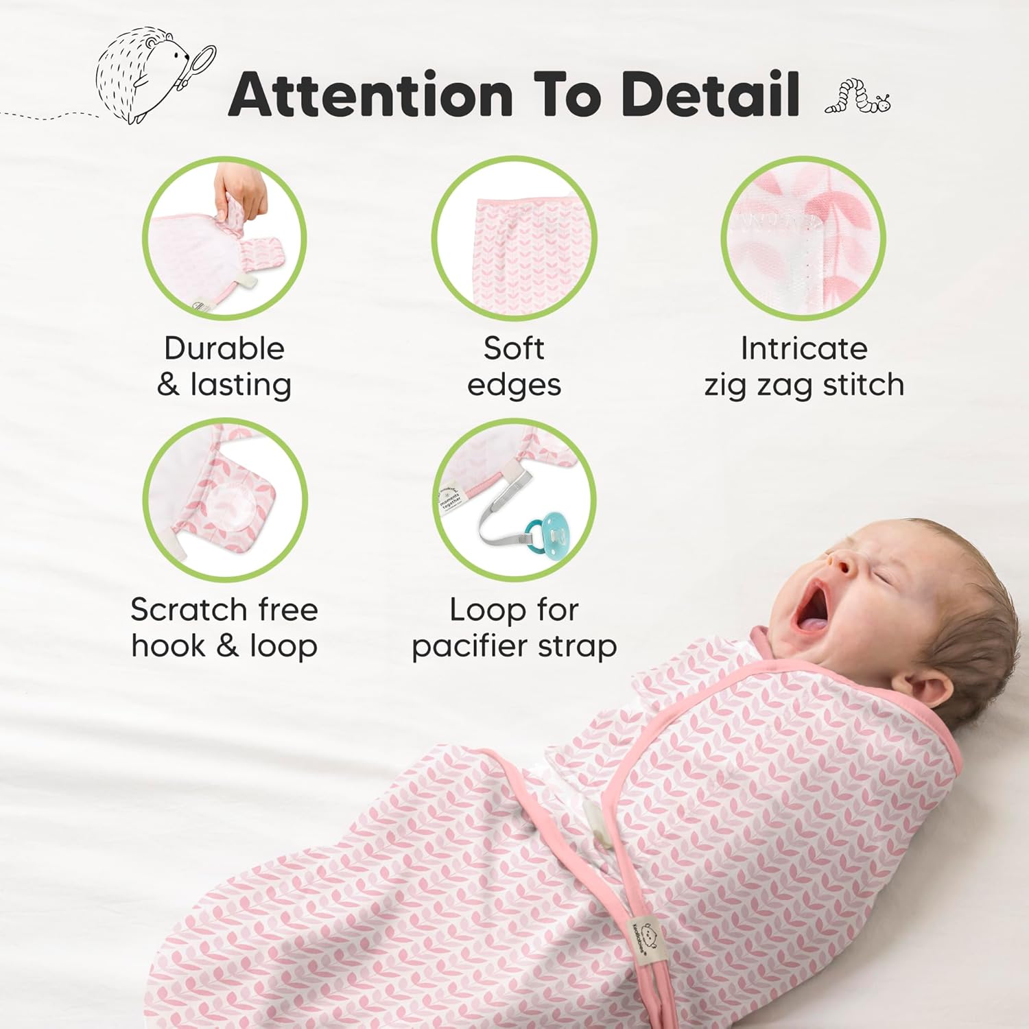 KeaBabies 3-Pack Organic Baby Sleep Sacks - Blossom L