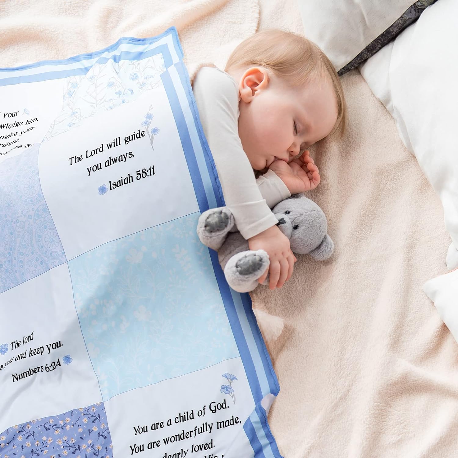 Oudain Christian Baby Blanket with Bible Verses