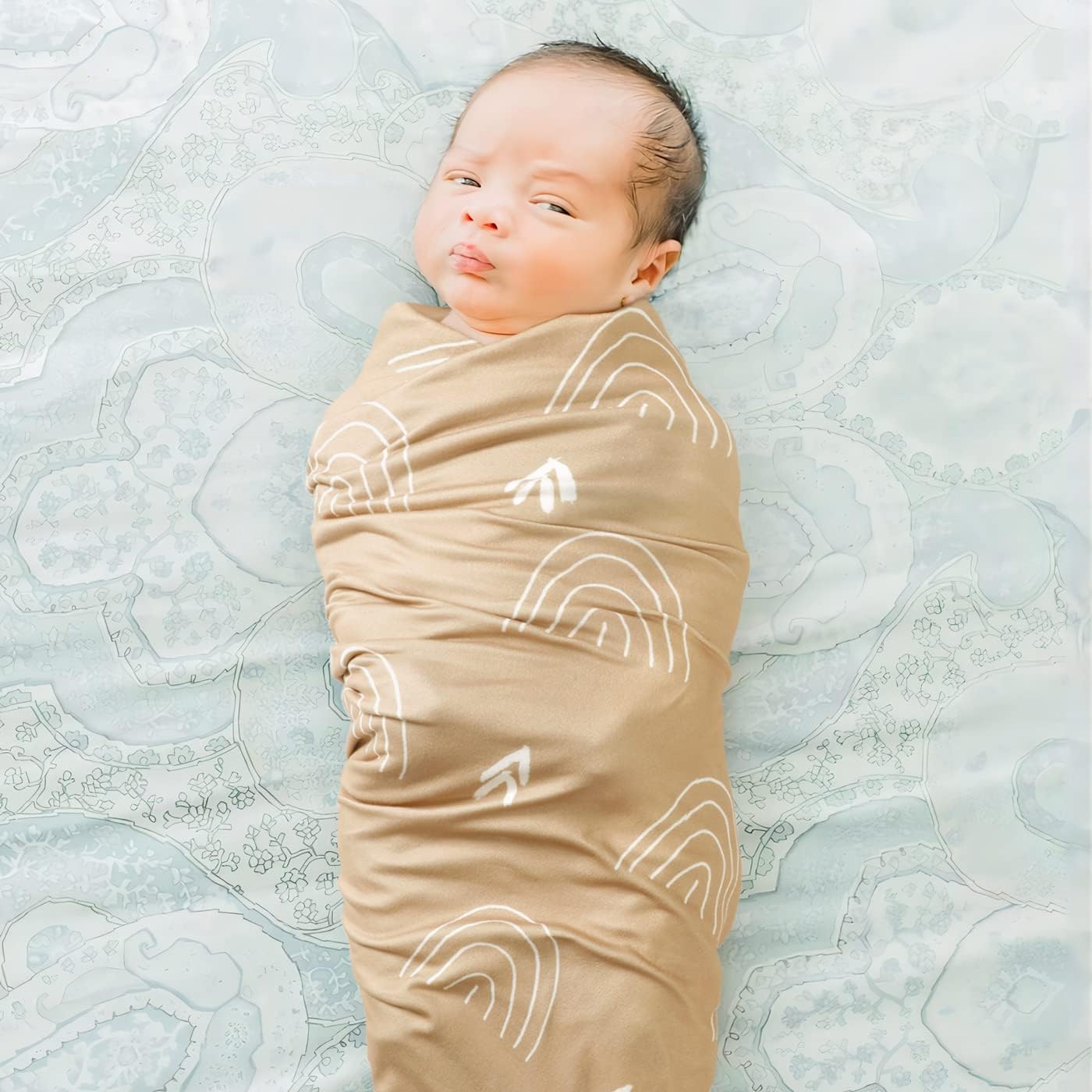GRSSDER Soft Stretchy Swaddle Blanket 2 Pack Deer Bear
