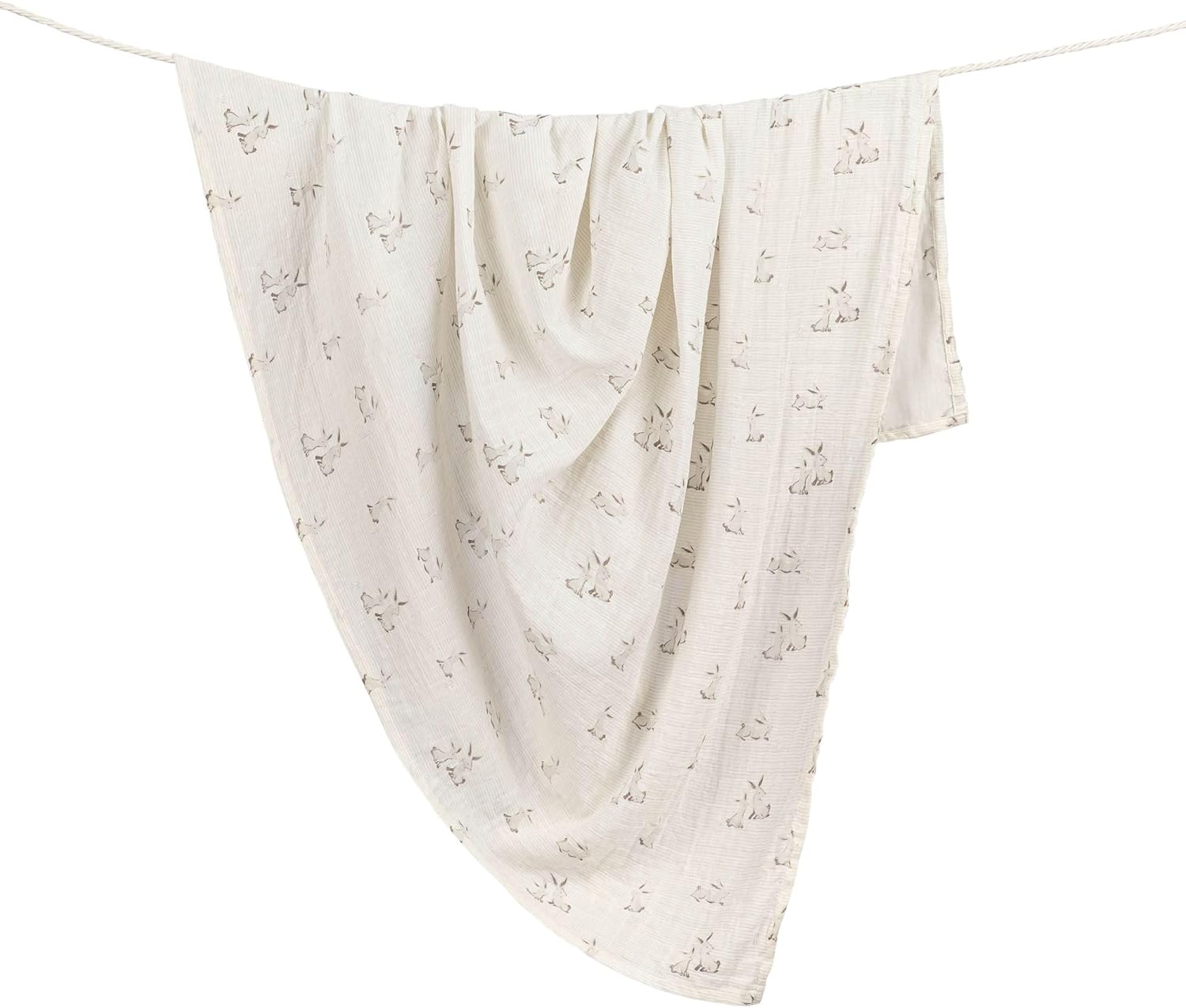 Crane Baby Organic Cotton Bunny Swaddle Wrap 47x47