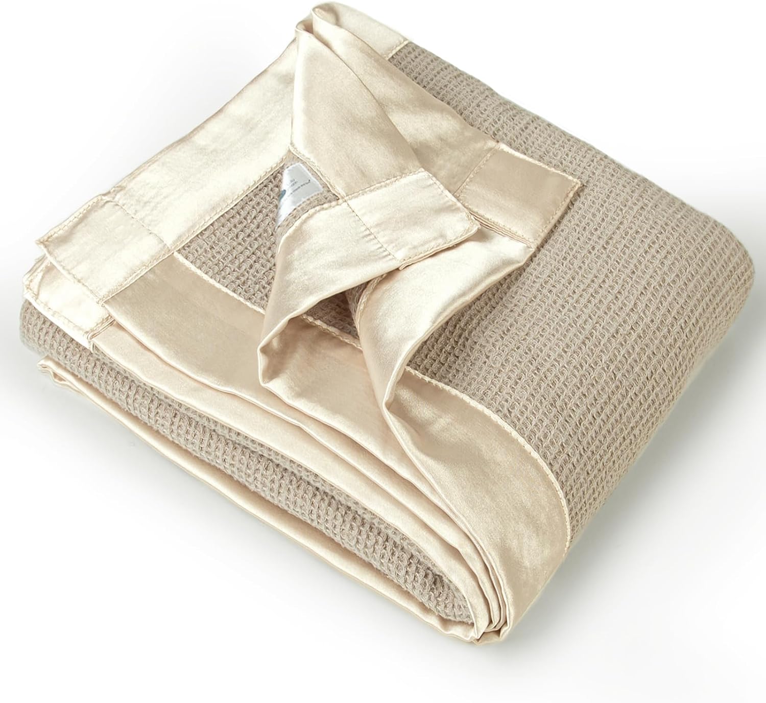 Lulumoon Waffle Swaddle Blanket with Satin Trim