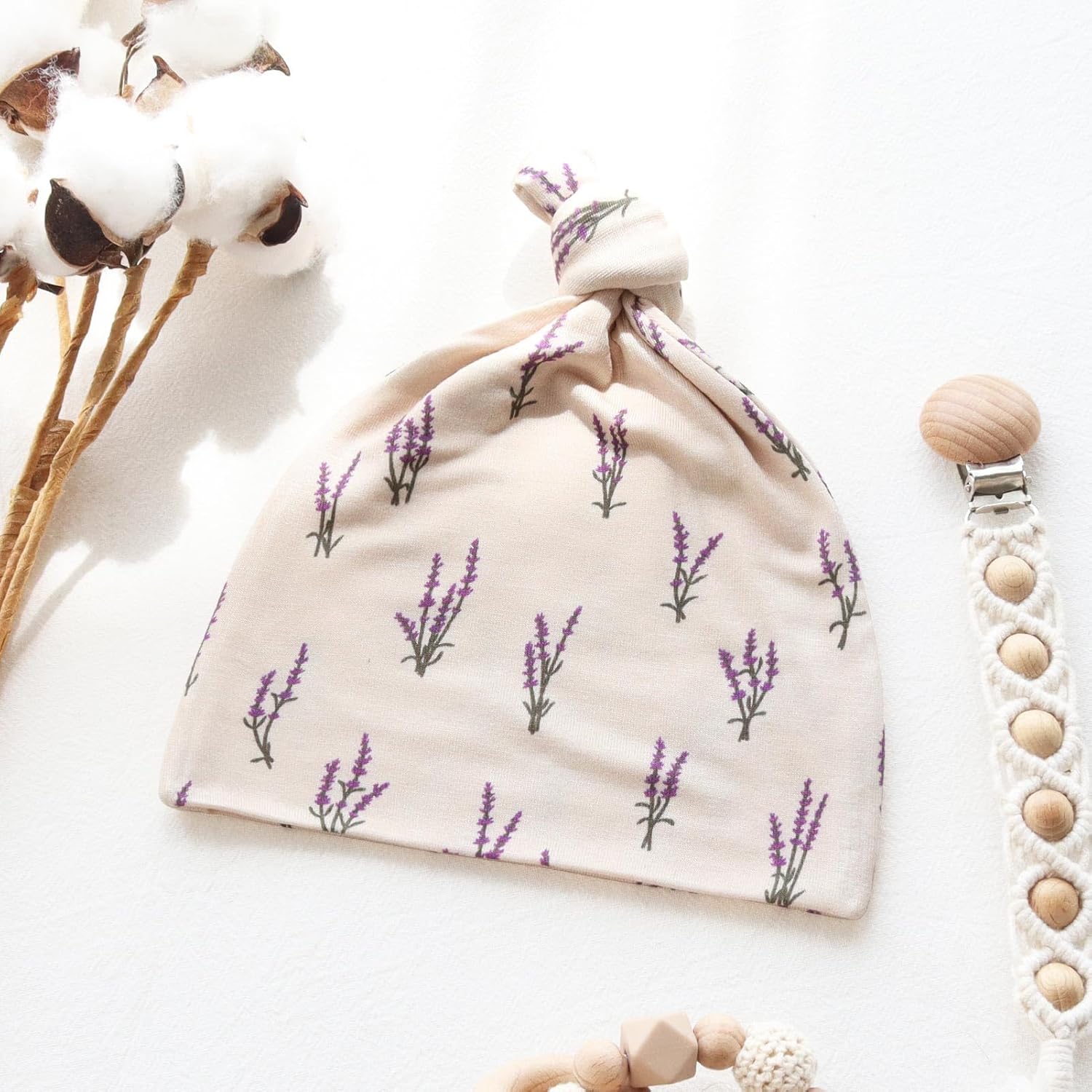 LifeTree Muslin Swaddle Blanket Set with Lavender Pattern