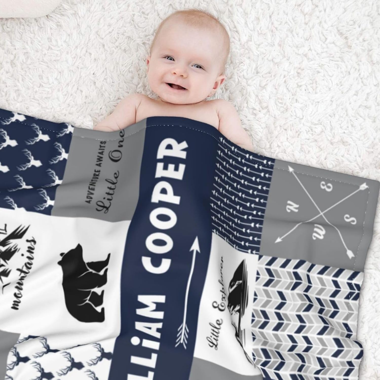Personalized Baby Blanket with Name for Boys Girls