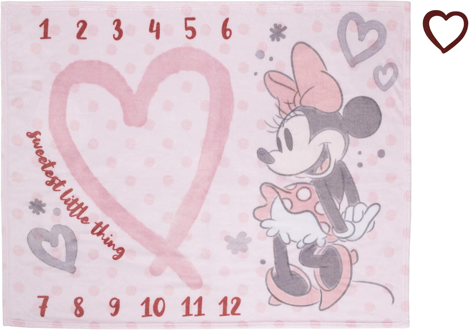 Disney Minnie Mouse Milestone Baby Blanket 40x50 Inch