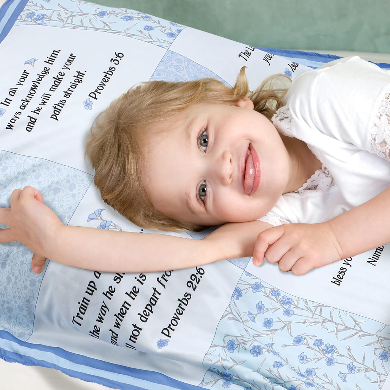 Oudain Christian Baby Blanket with Bible Verses
