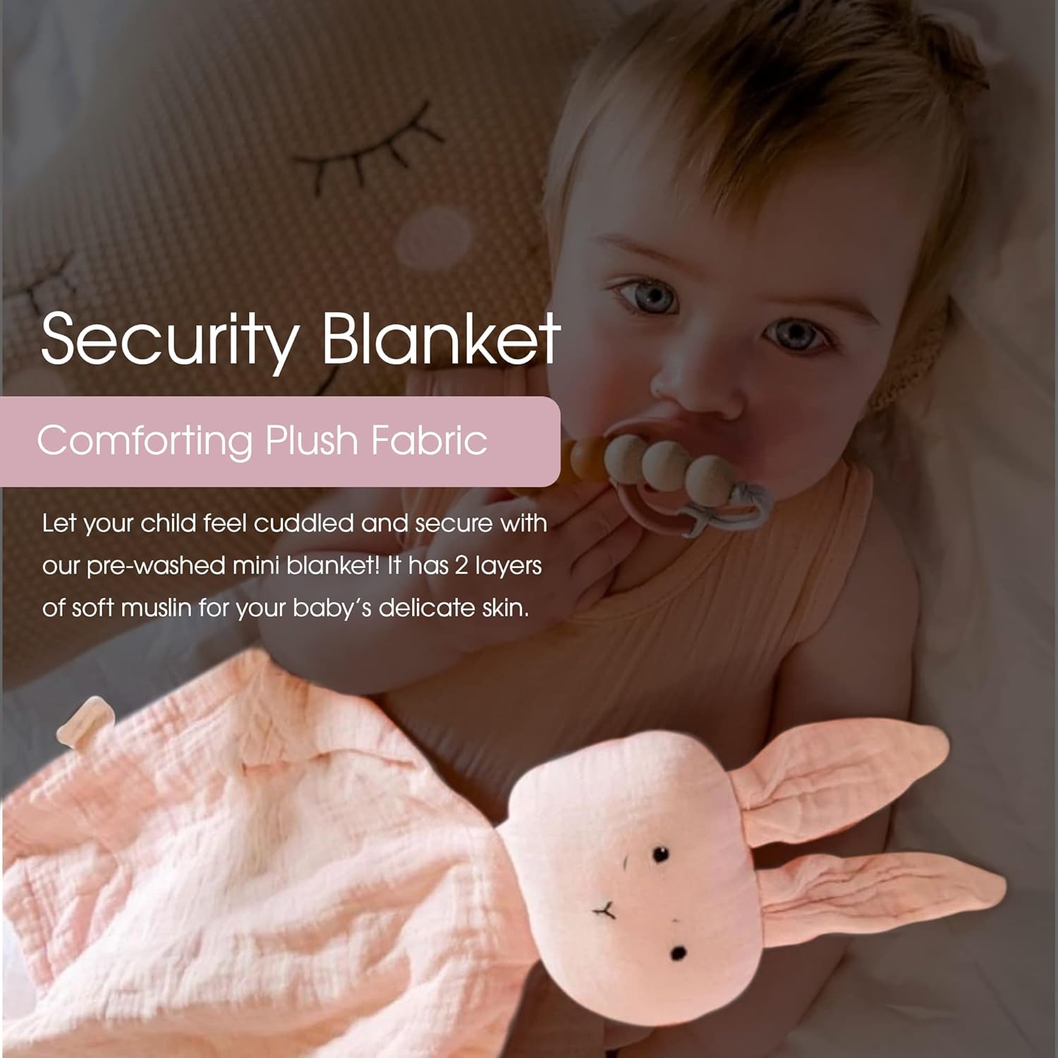 AliOli Cuddle Bunny Security Blanket - Soft Cotton