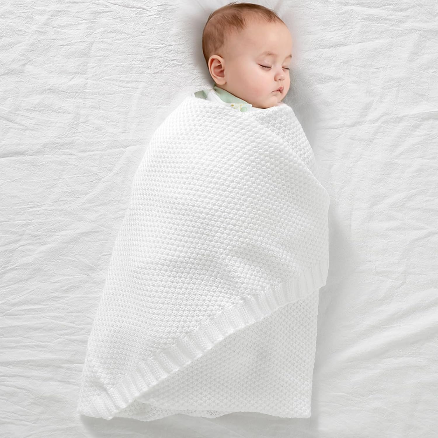 Mimixiong Soft Warm Crochet Baby Blanket 40x30 Inches