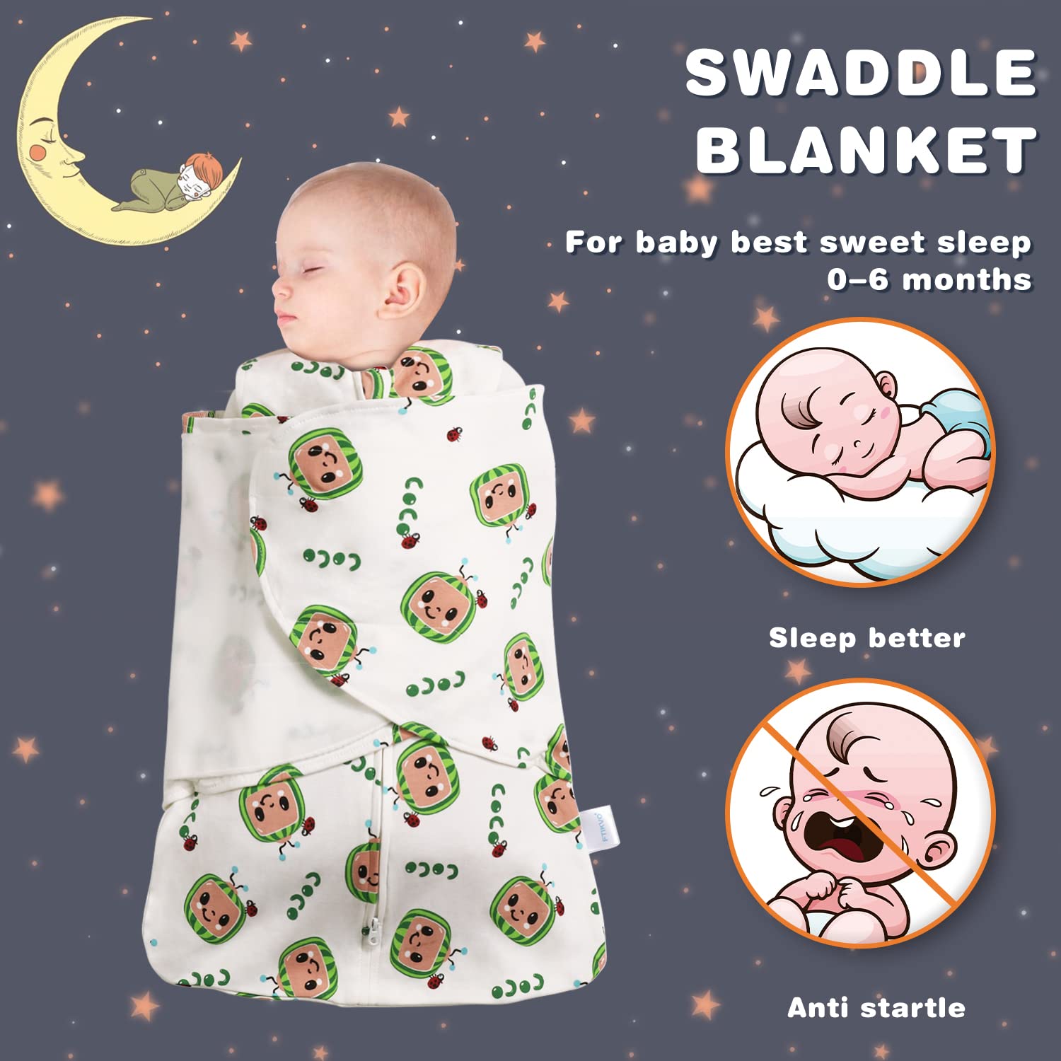 Ftikvo Swaddle Blanket 100 Cotton Wrap for Newborns