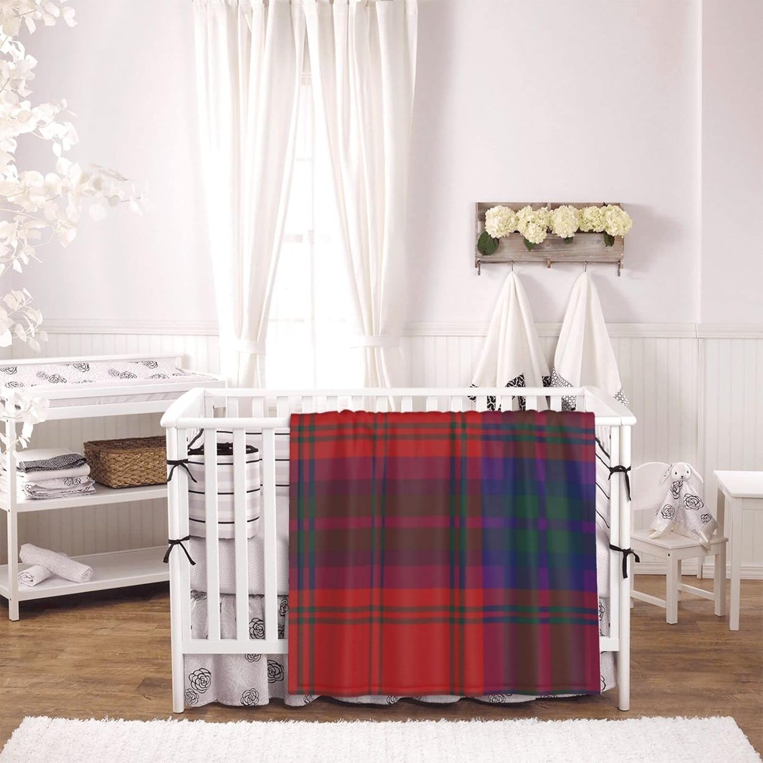 DKJlitter Baby Blanket Clan MacDougall Tartan Scottish Red Plaid 30x40 Inch