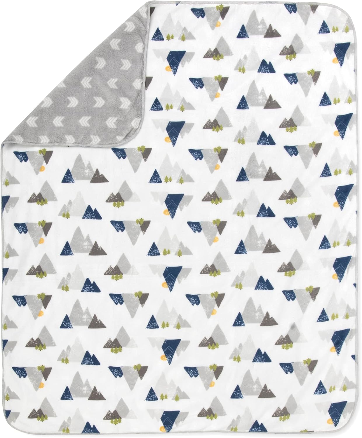 Sherpa Fleece Baby Blanket Mountains Arrows Reversible Design