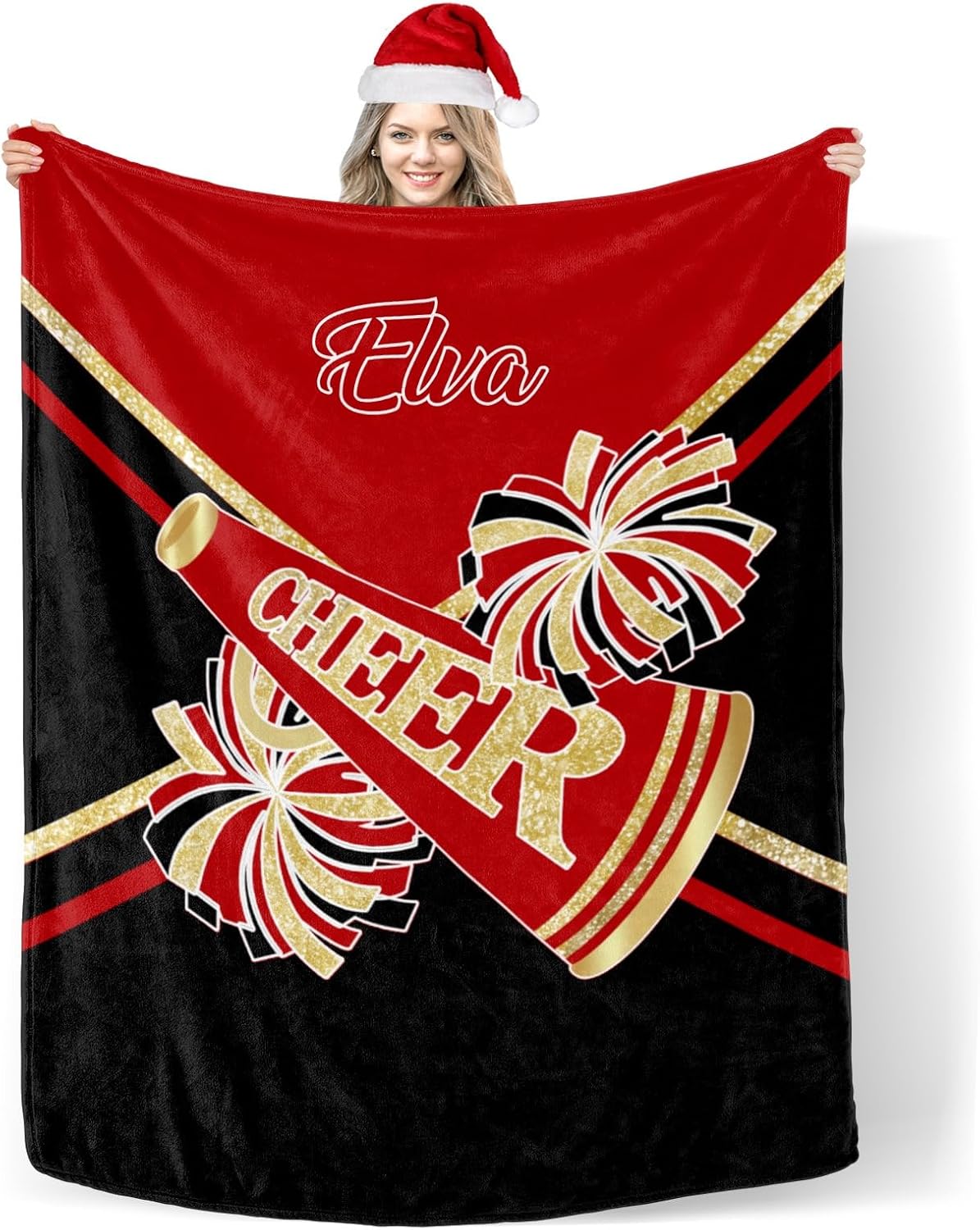 Custom Blanket with Name Cheer Red 30x40 Inch Swaddling Blanket