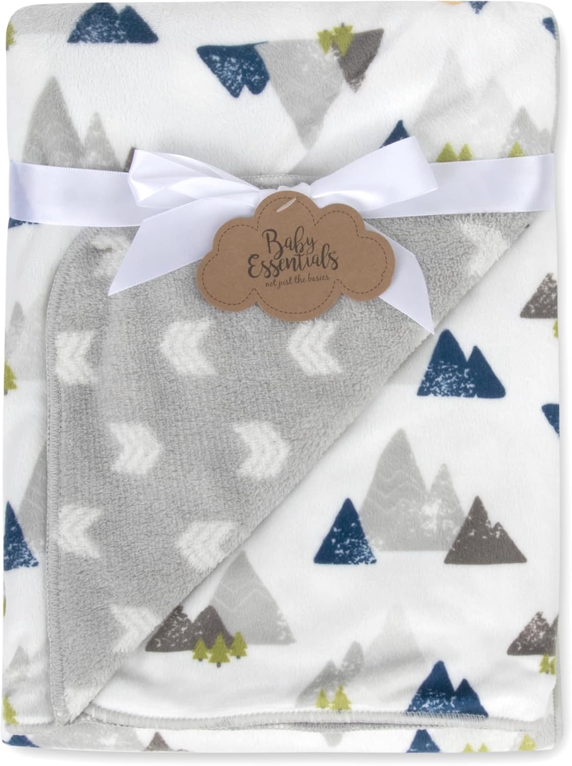 Sherpa Fleece Baby Blanket Mountains Arrows Reversible Design