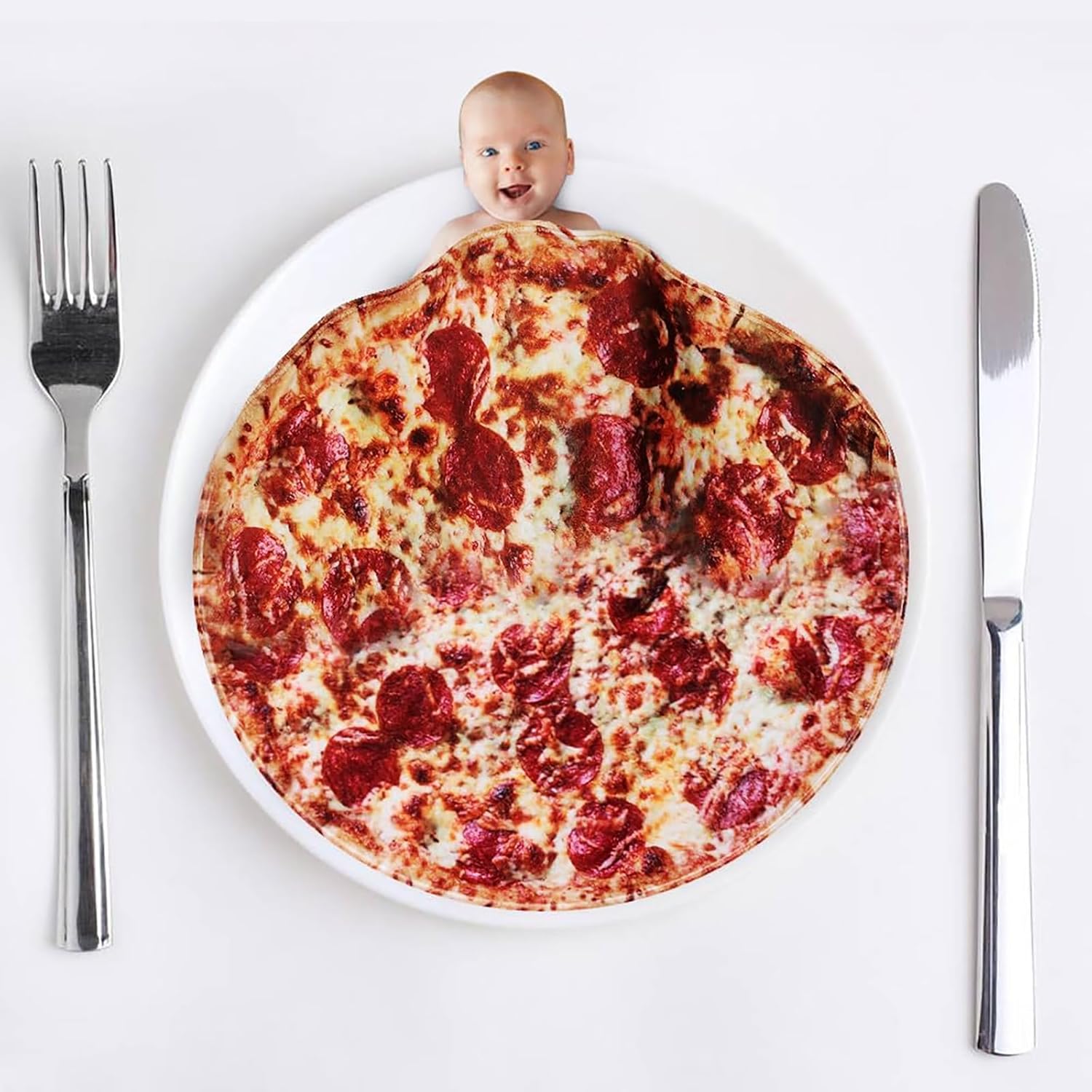 Outivity Pizza Blanket Funny Food Blanket for Baby Showers and Birthdays