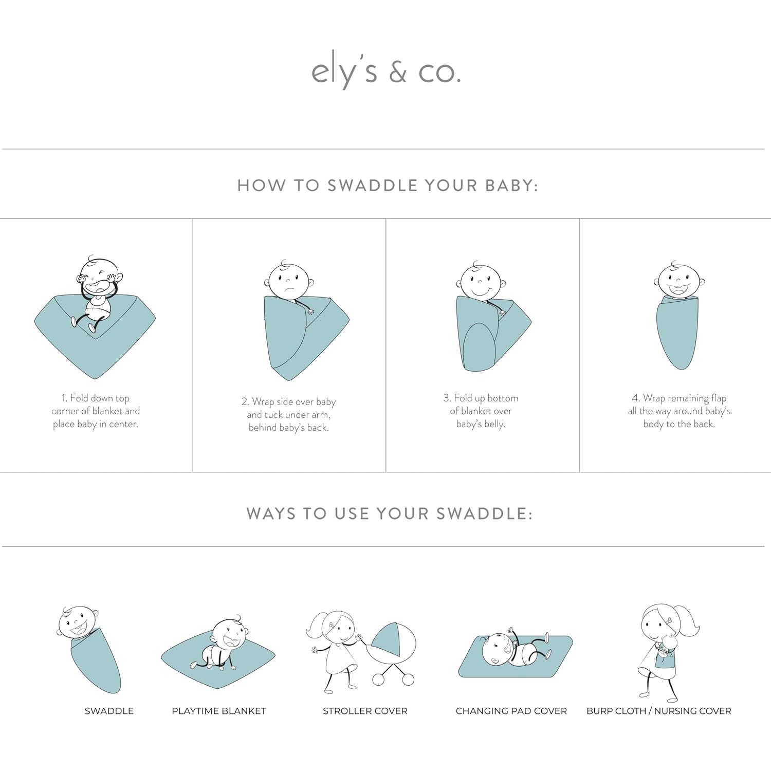 Elys Co Muslin Swaddle Blanket 3 Pack