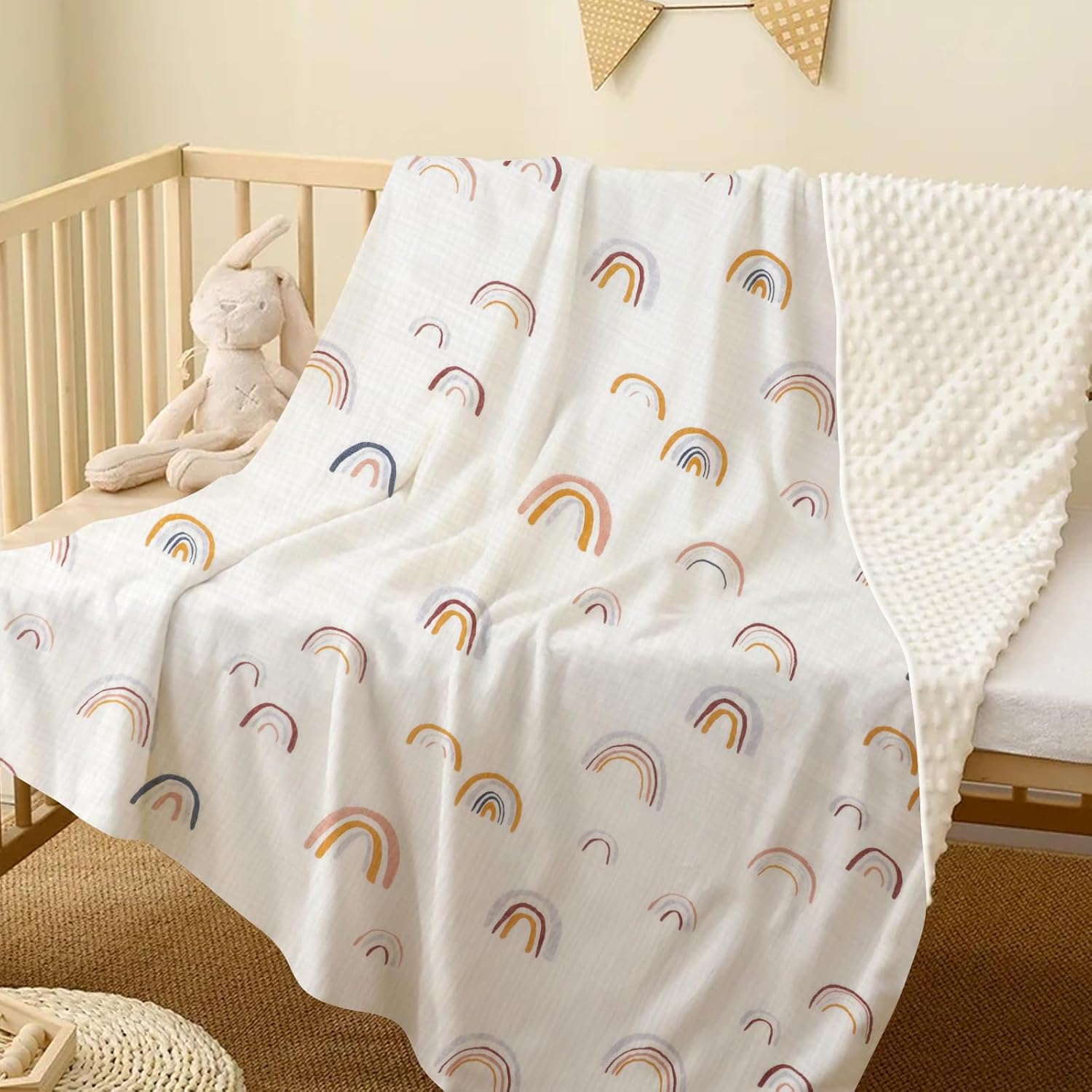 Knirose Fluffy Back Swaddle Blanket for Newborn Baby