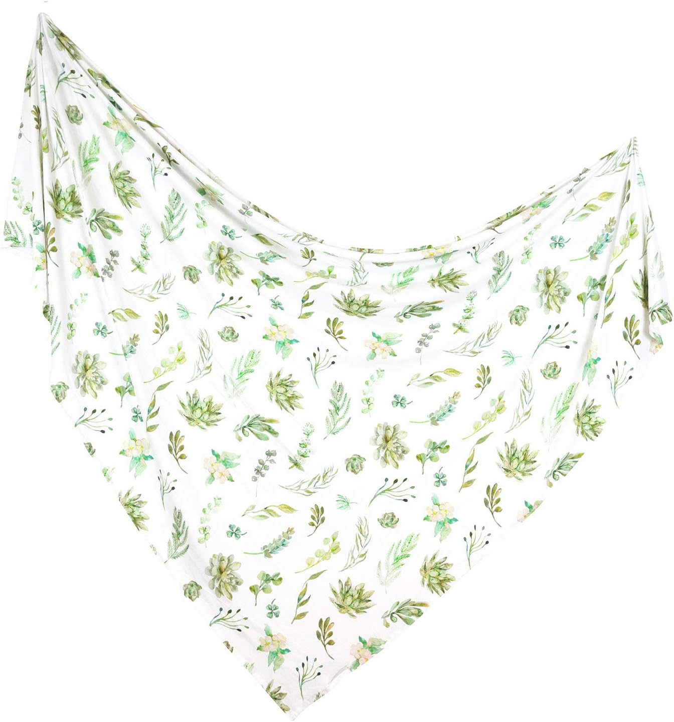 ADDISON BELLE Bamboo Viscose Swaddle Blanket with Succulents Print