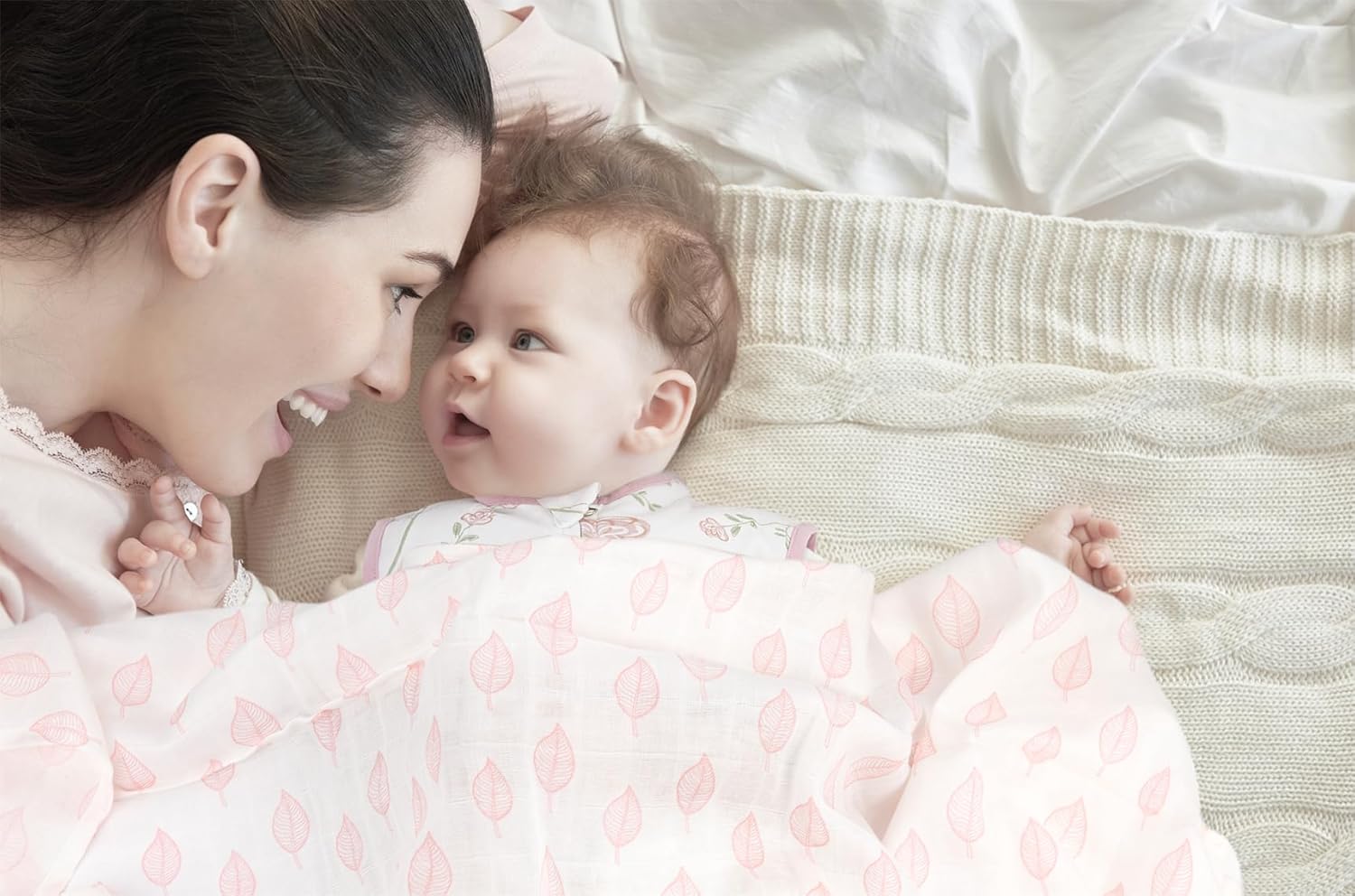 Bublo Baby Muslin Swaddle Blankets 4-Pack Pink