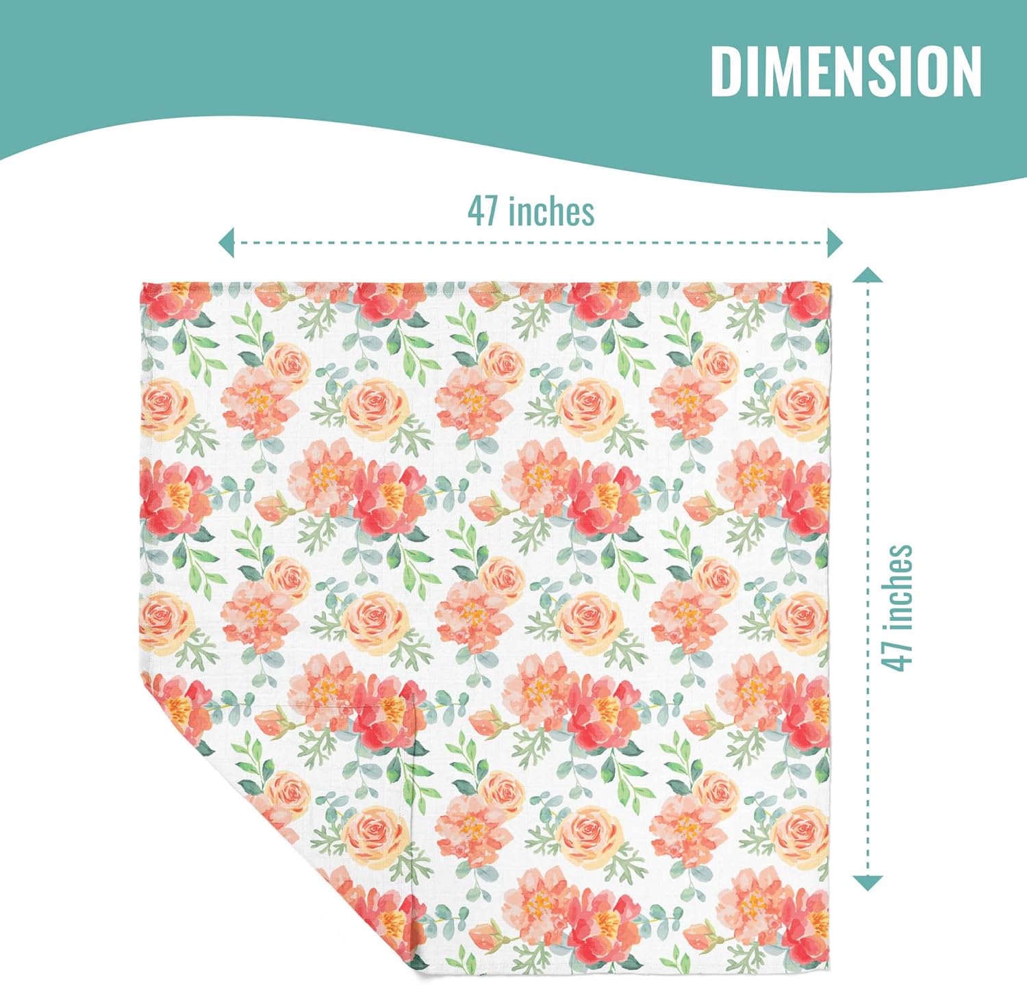 Featherhead 100 Cotton Muslin Swaddle Blankets - 4 Pack Garden Floral