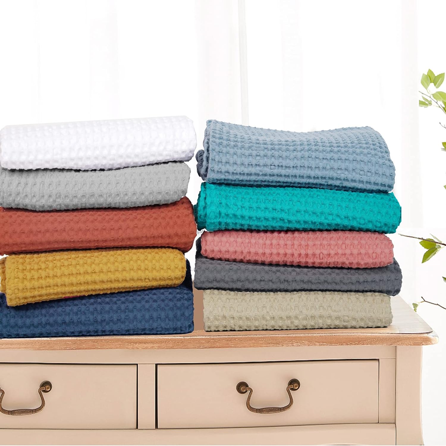 PHF 100 Cotton Baby Waffle Blanket - 30x40 Bright Orange
