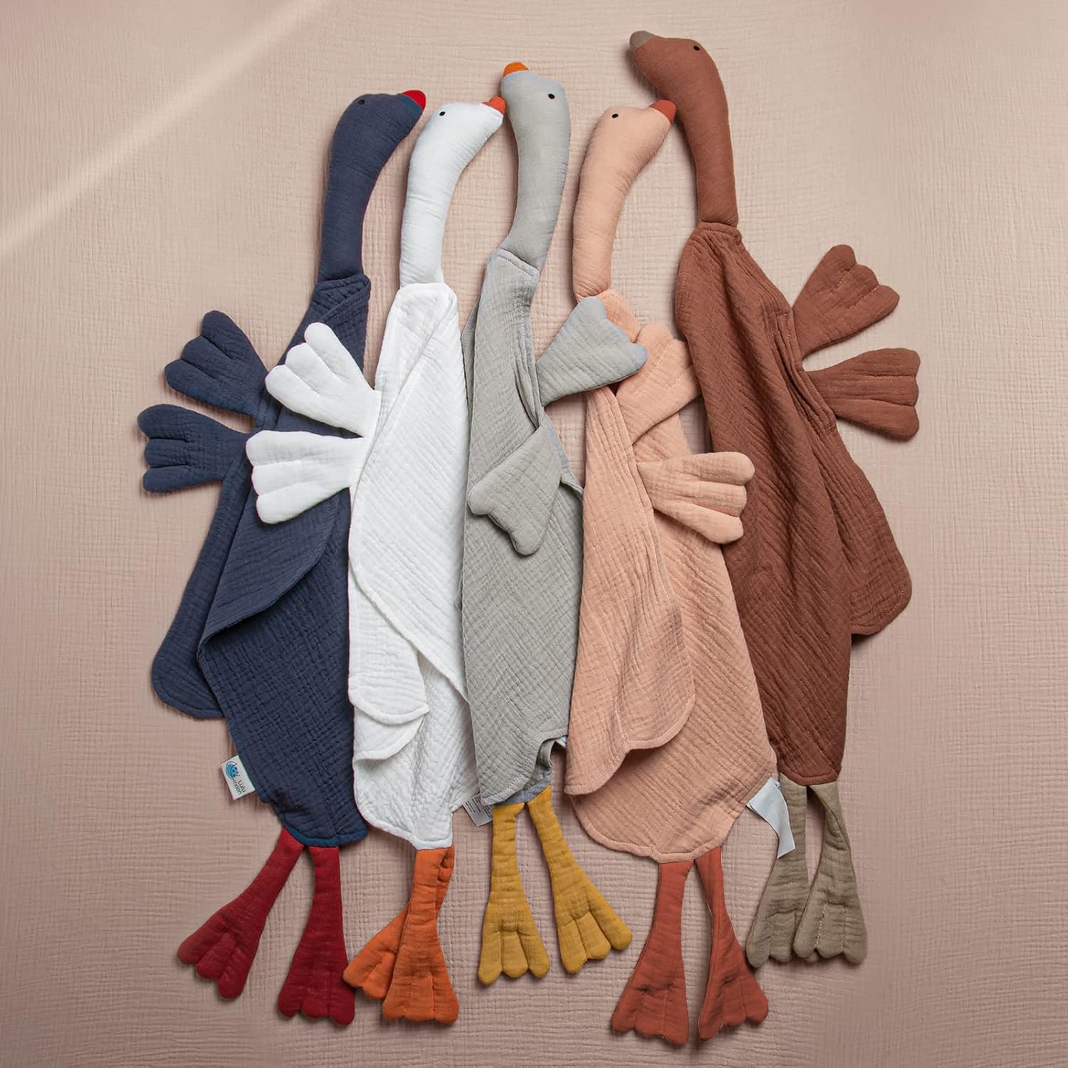 Lulu Moon Goose Security Blanket - Soft Muslin Lovey for Baby