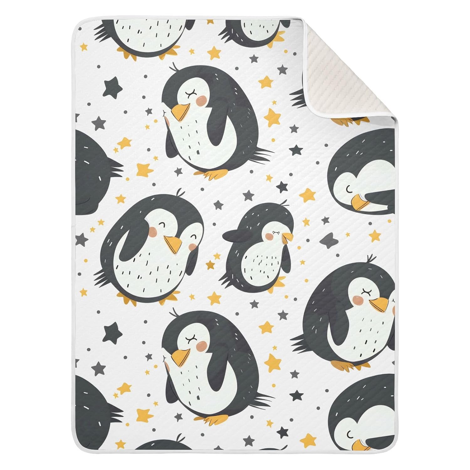 ALAZA Sleeping Penguin Star Swaddle Blanket