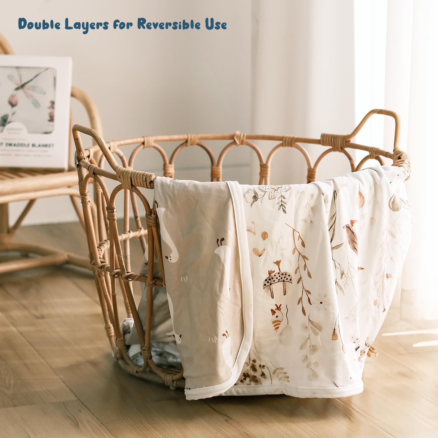 GRSSDER Super Soft Baby Swaddle Blanket with Cute Duck Print