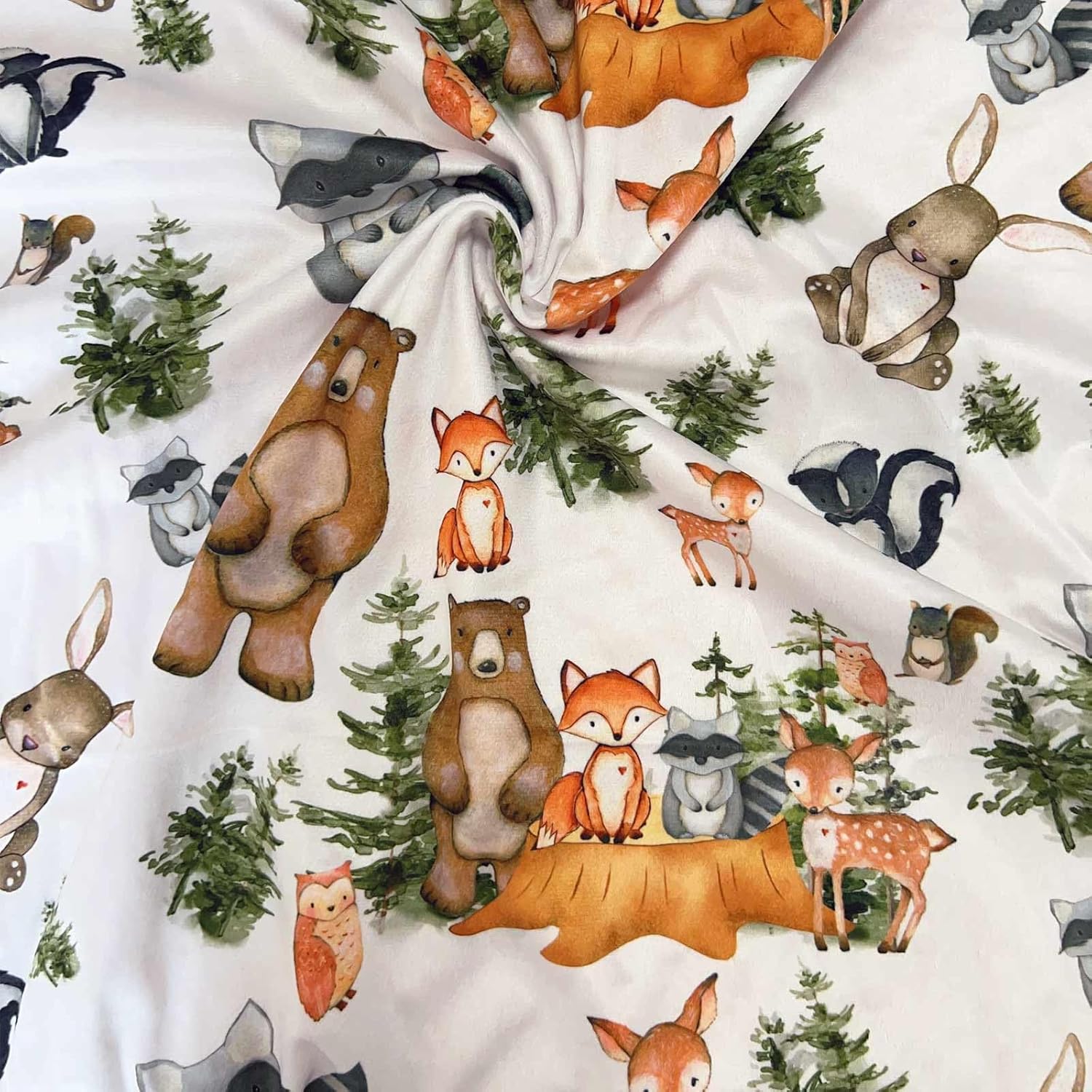 Buerhanerry Woodland Animal Baby Blanket 30x40 Soft Minky with Double Layer Dotted Backing