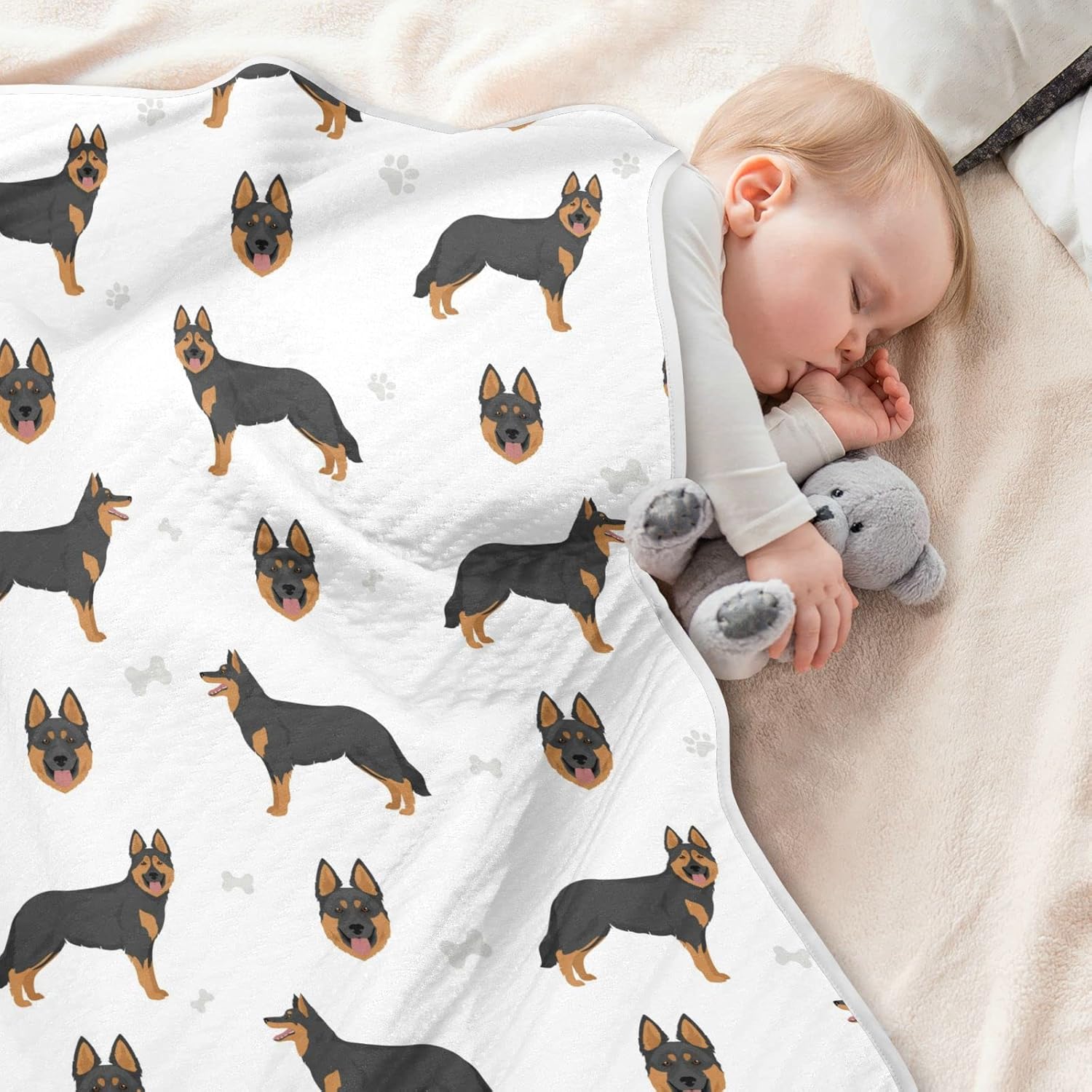 Soft Bohemian Shepherd Dog Swaddle Blanket for Babies