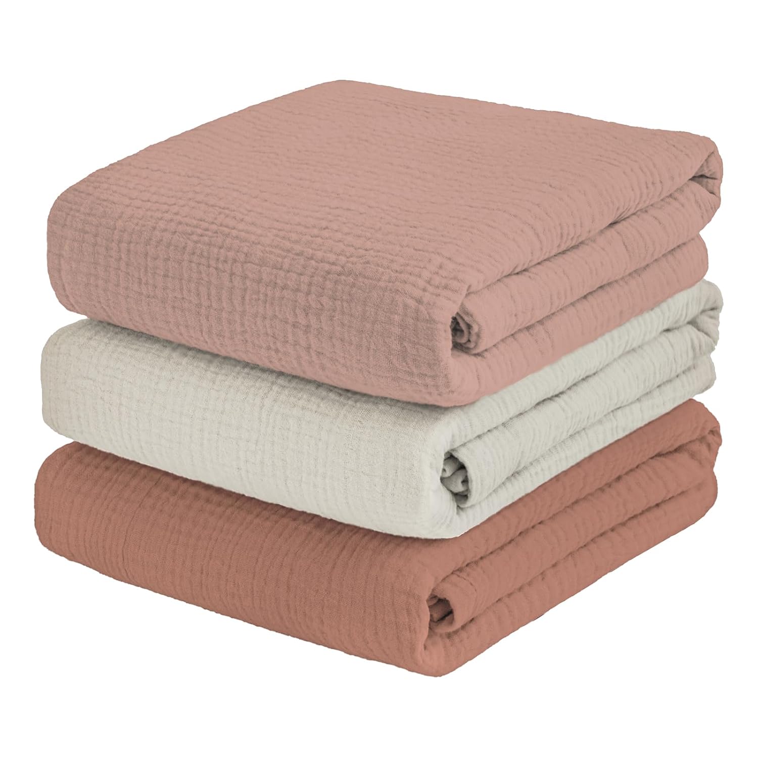 Breebleep Muslin Swaddle Blankets 3-Pack for Newborn