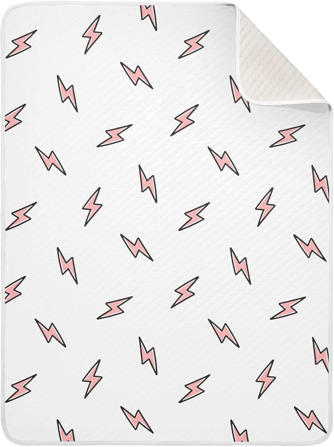 Pink Lightning Bolt Baby Swaddle Blanket for Boys and Girls