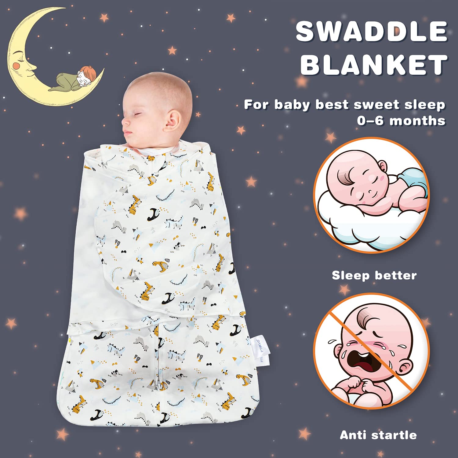 Ftikvo Swaddle Blanket for Newborn Baby 3-6 Months