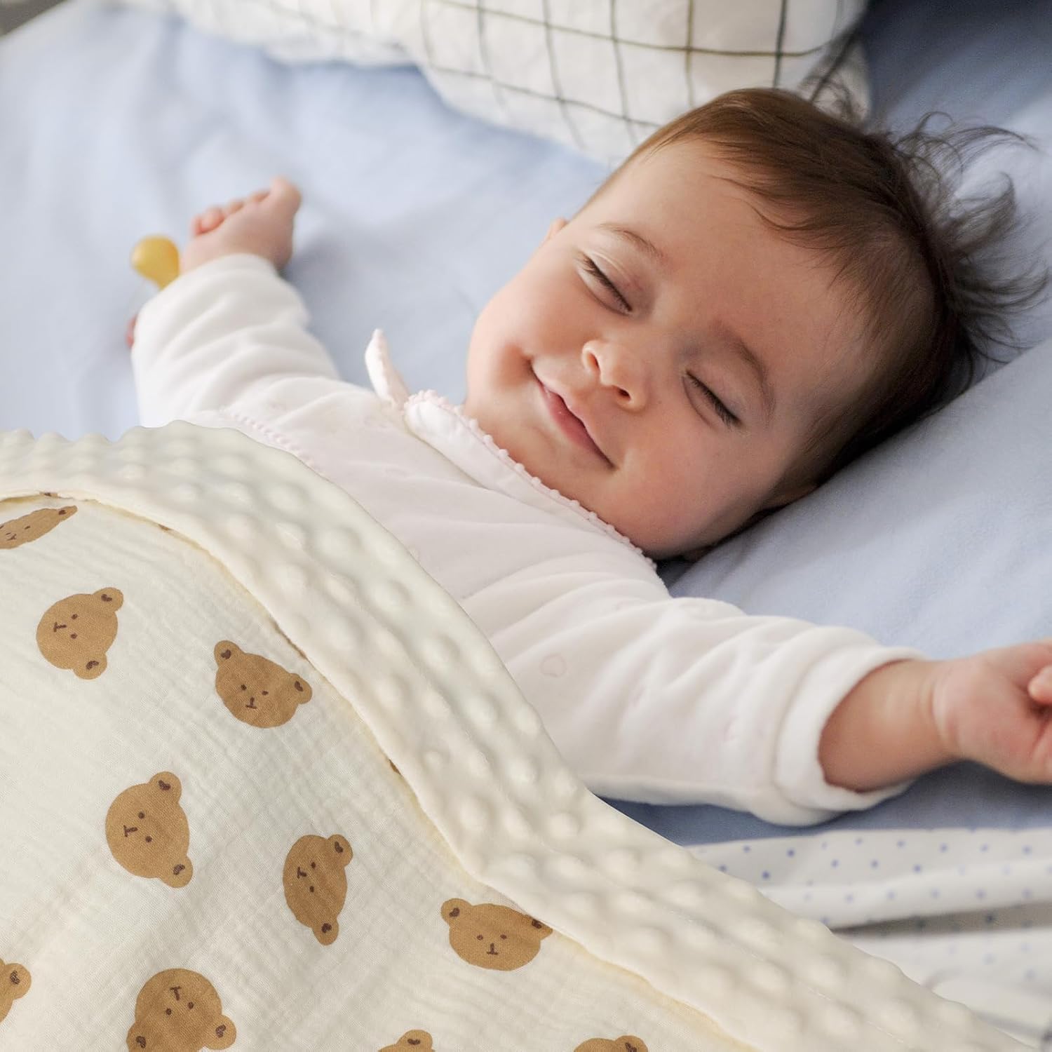 Knirose Fluffy-Backed Swaddle Blanket for Newborn Baby