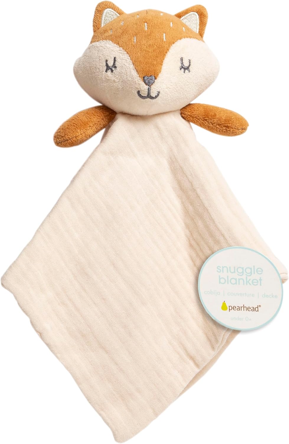 Pearhead Fox Security Blanket Soft Baby Lovey for Newborn and Toddlers