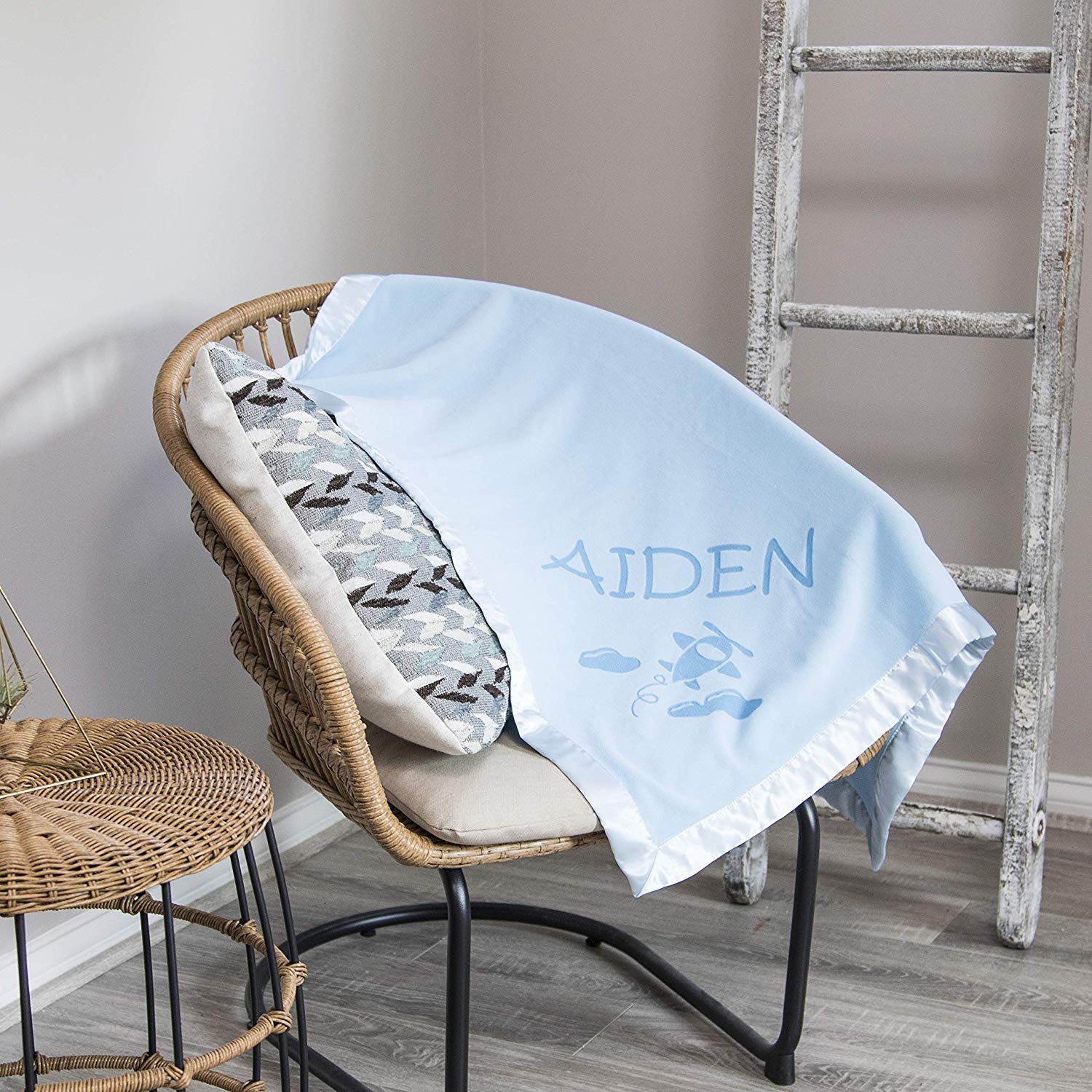 Custom Catch Personalized Baby Blanket - 36 Inch Plush with Satin Trim