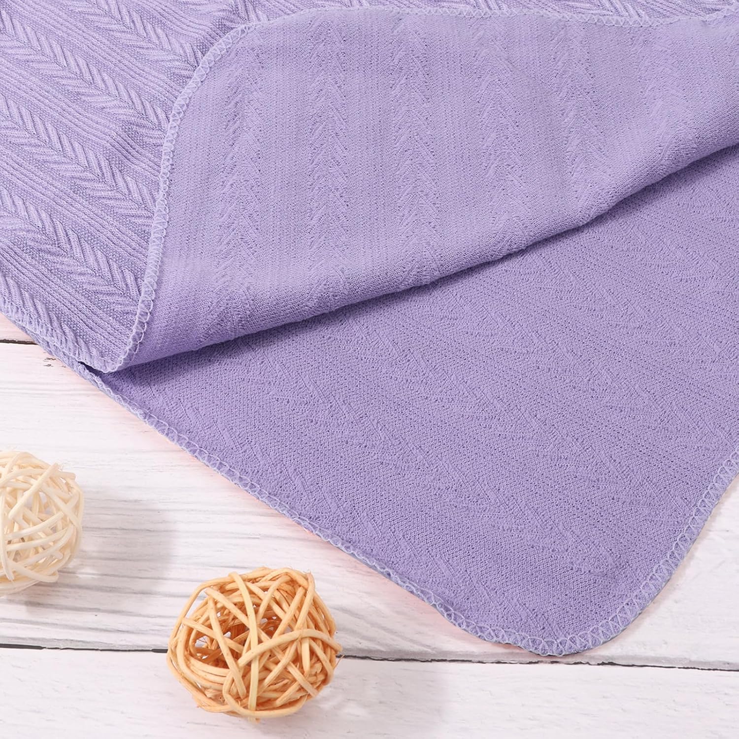 AQOKKA Newborn Swaddle Blanket Set with Hat and Wooden Sign
