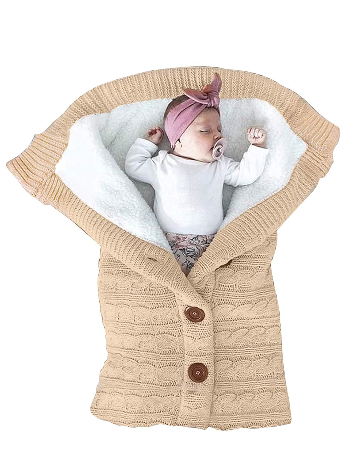 XMWEALTHY Unisex Swaddle Blanket - Thick Fleece for Newborns
