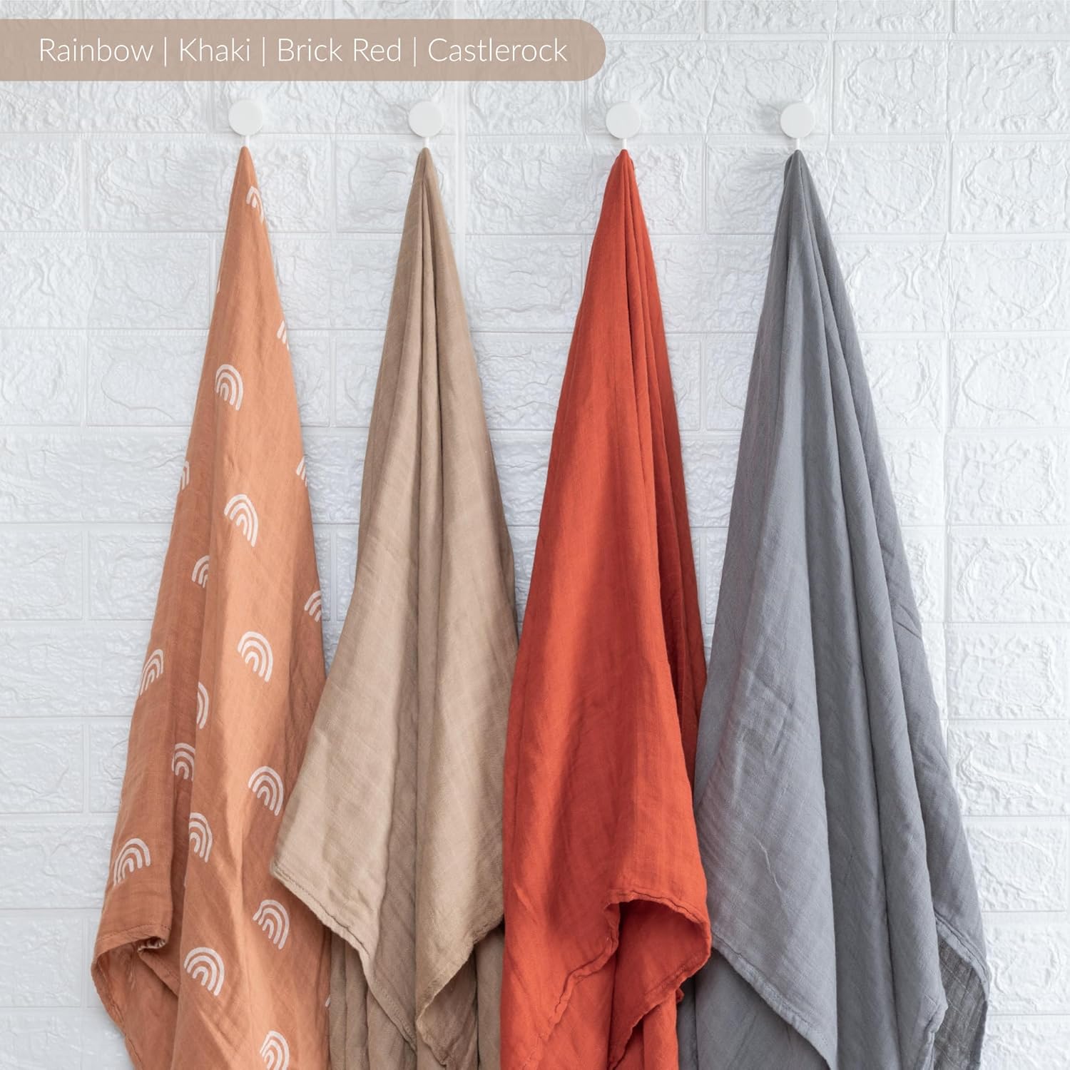 Meracorallo Muslin Swaddle Blanket Brick Red 47x47