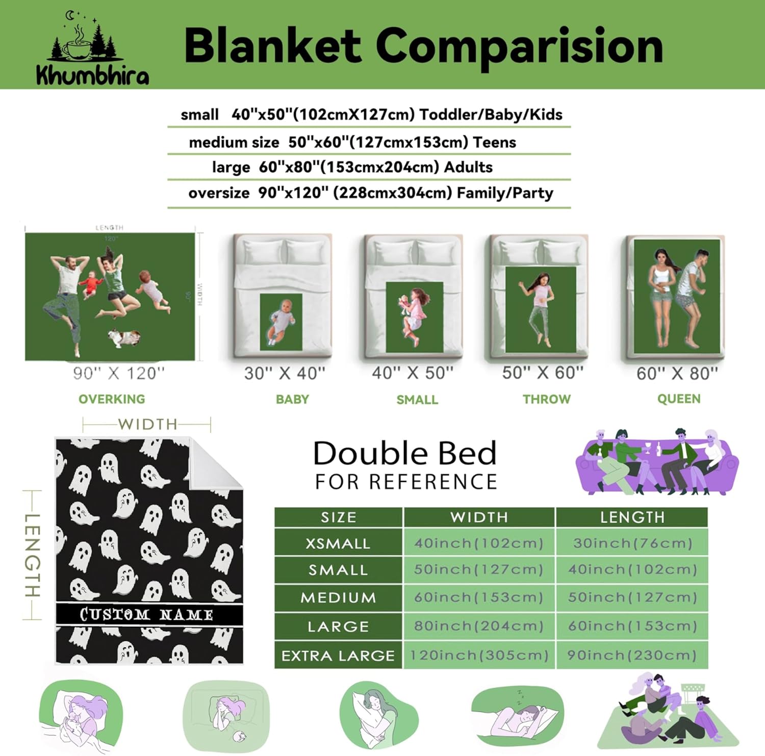 Khumbhira Custom Baby Blanket Spooky Ghost Design