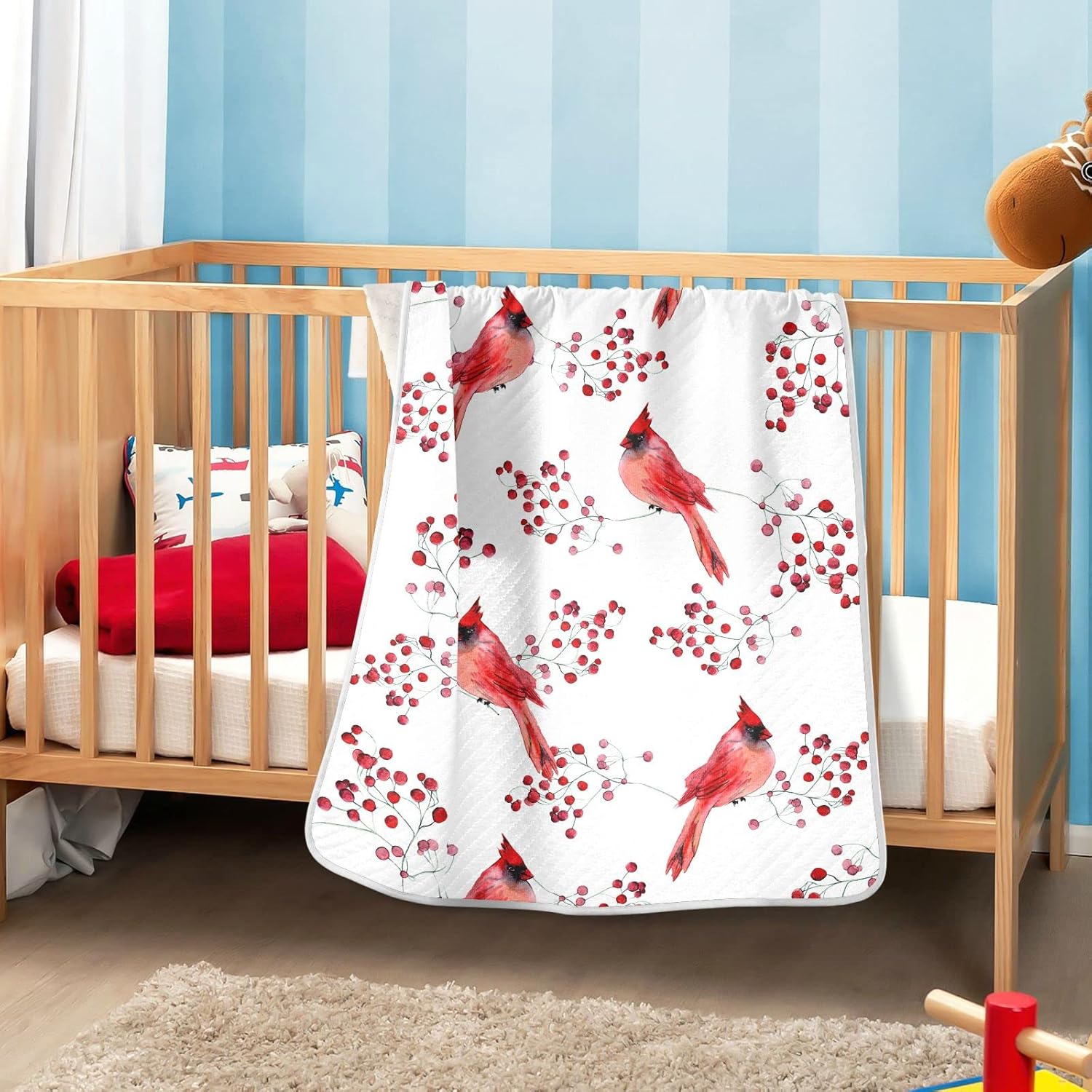 Ollabaky 30x40 Cute Red Birds Baby Blanket