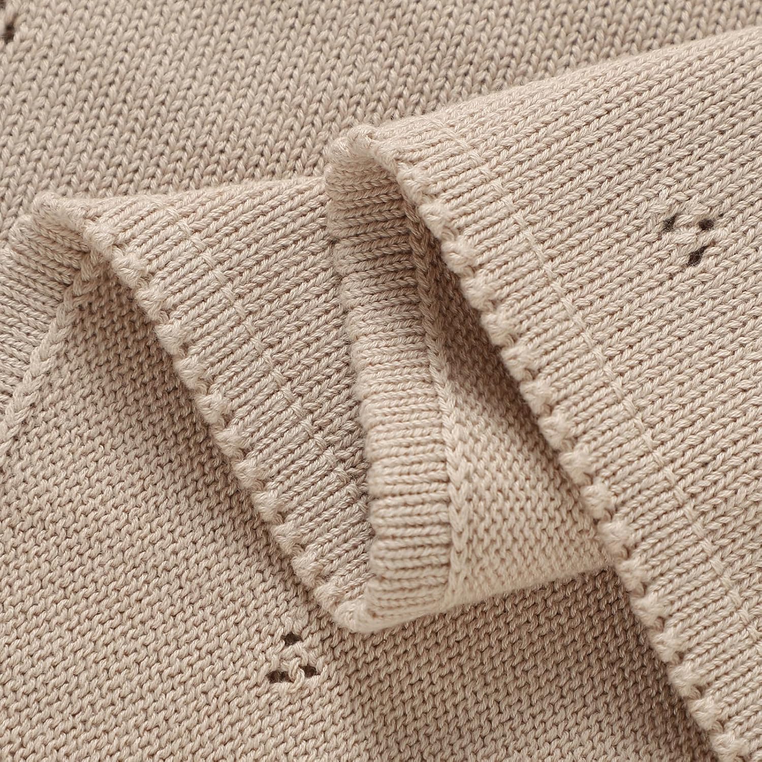 Mimixiong Organic Cotton Baby Blanket 40x30 Inch Oatmeal