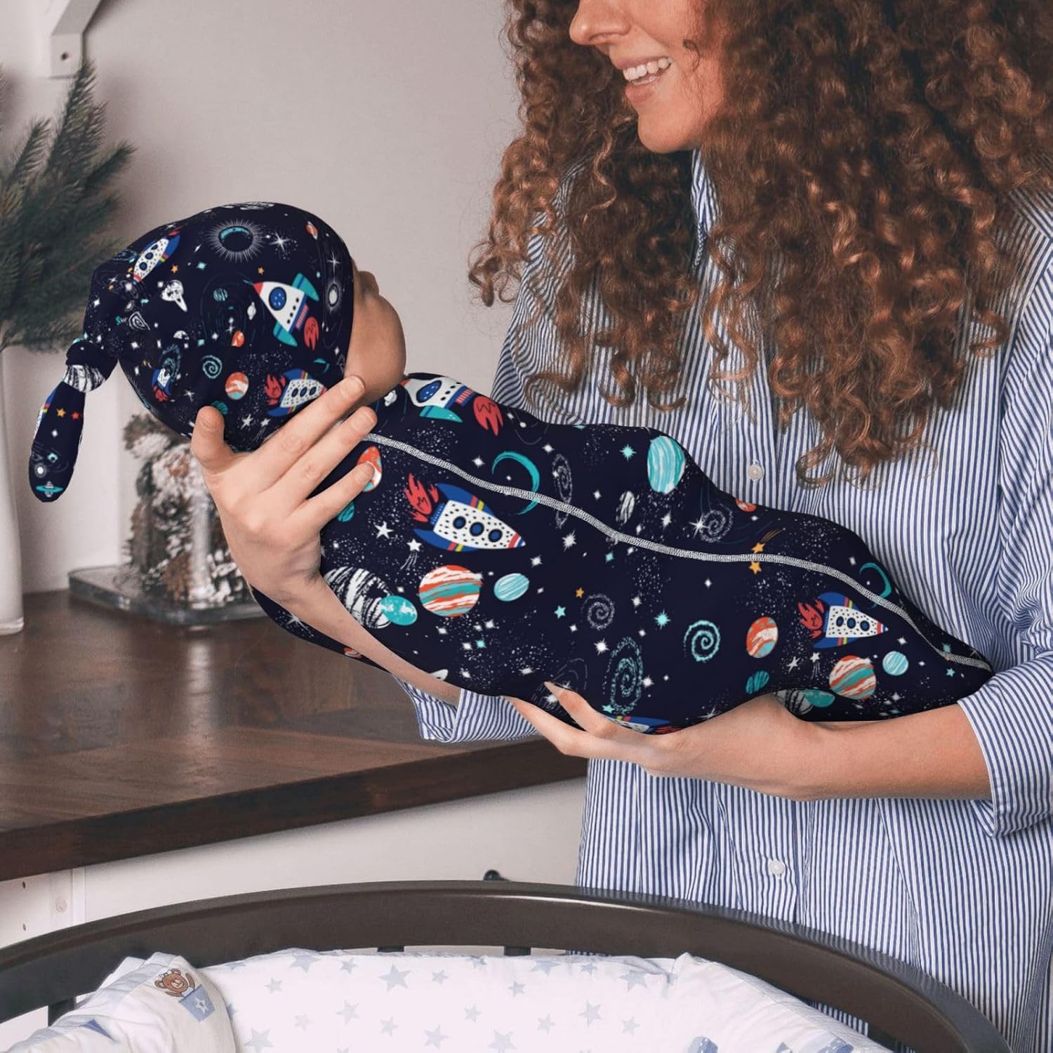 Figtihw Soft Swaddle Blanket for Newborn Baby Girls Boys