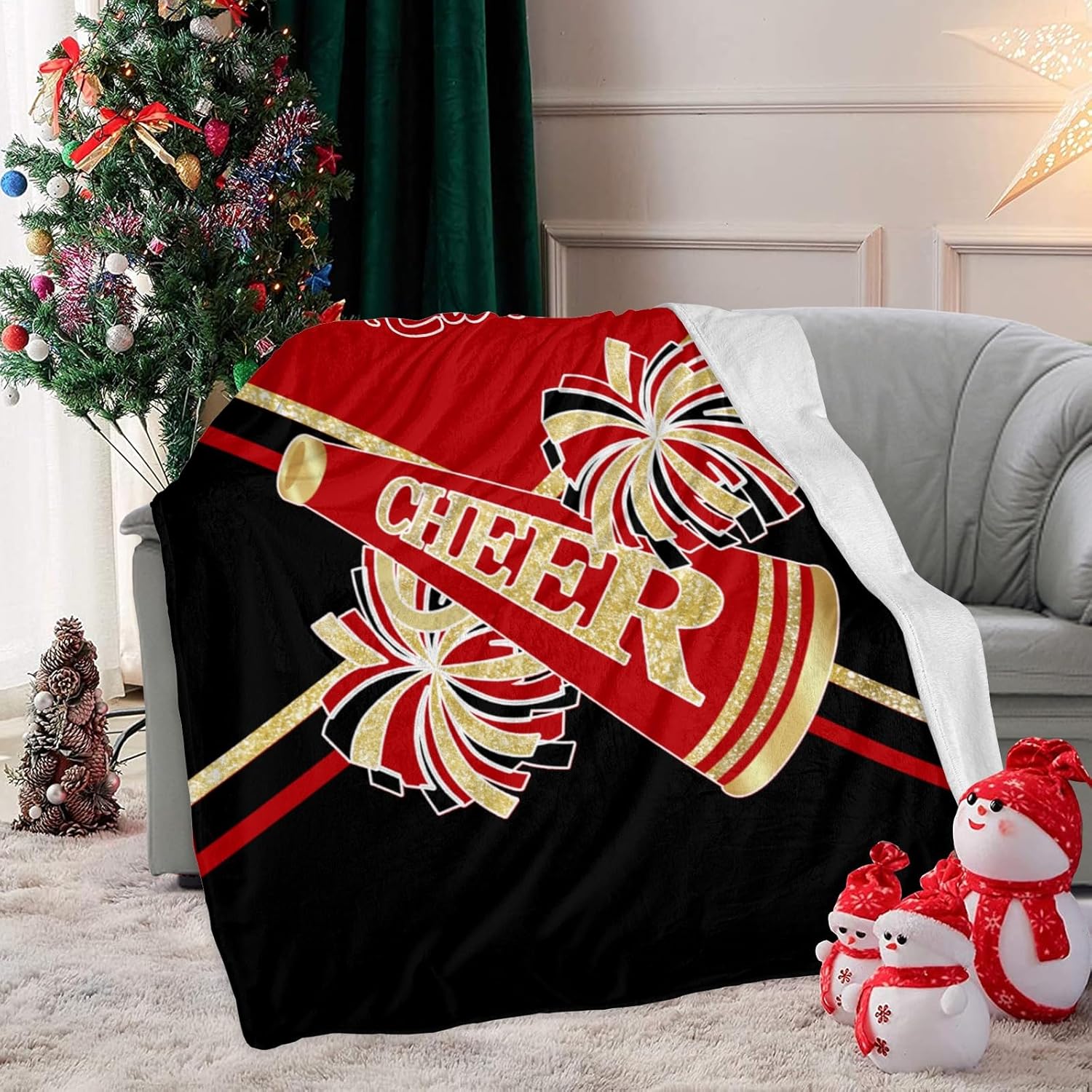 Custom Blanket with Name Cheer Red 30x40 Inch Swaddling Blanket