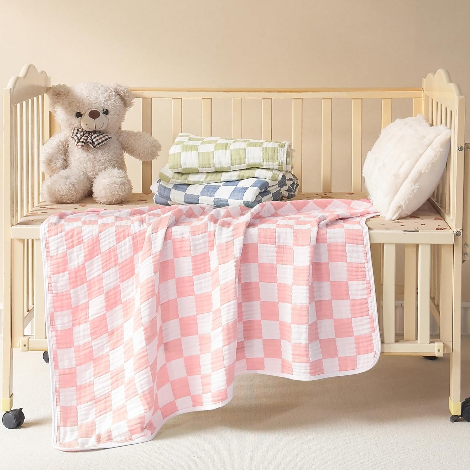 Ultra Soft Cozy Cotton Muslin Swaddle Blanket 41x41