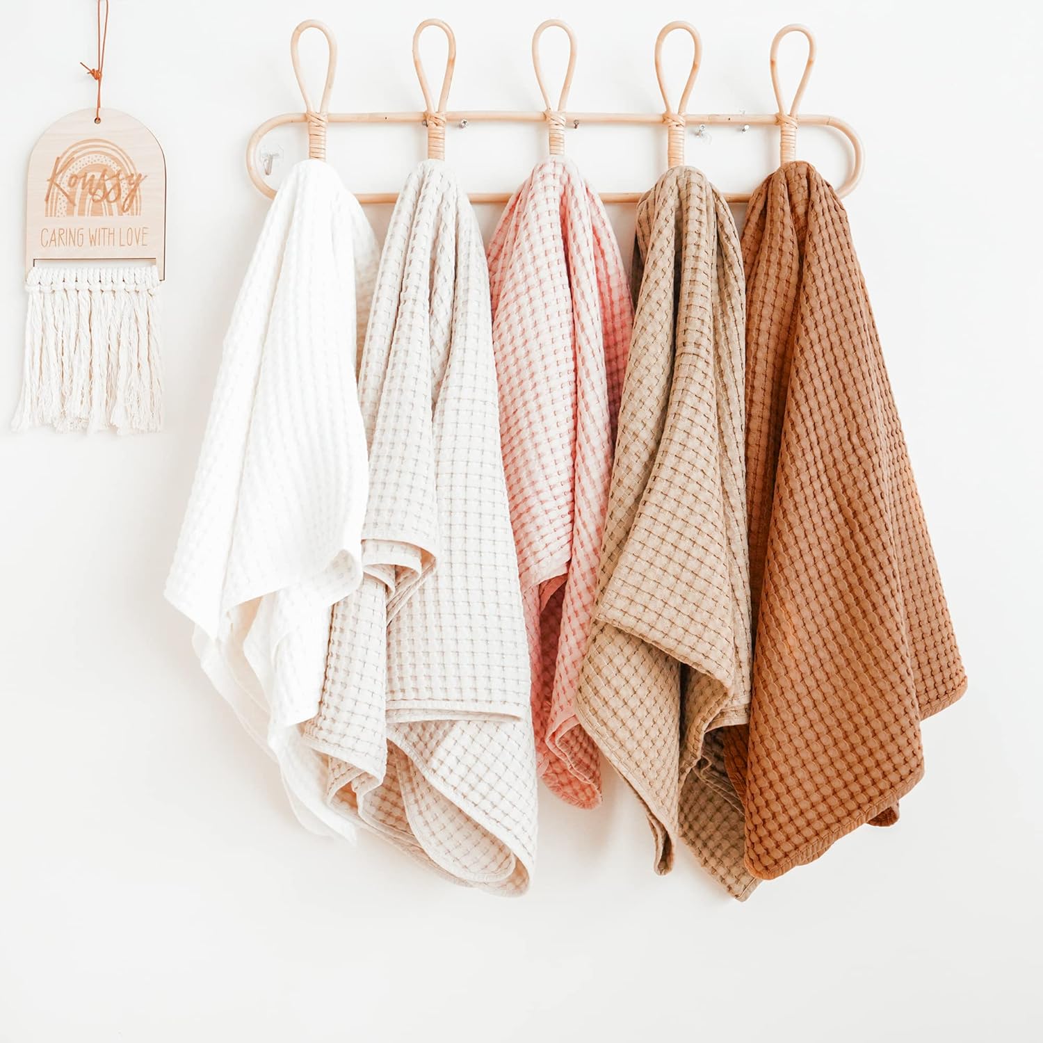 Konssy Waffle Baby Blanket - Soft Cozy Weightless Swaddle for Newborns
