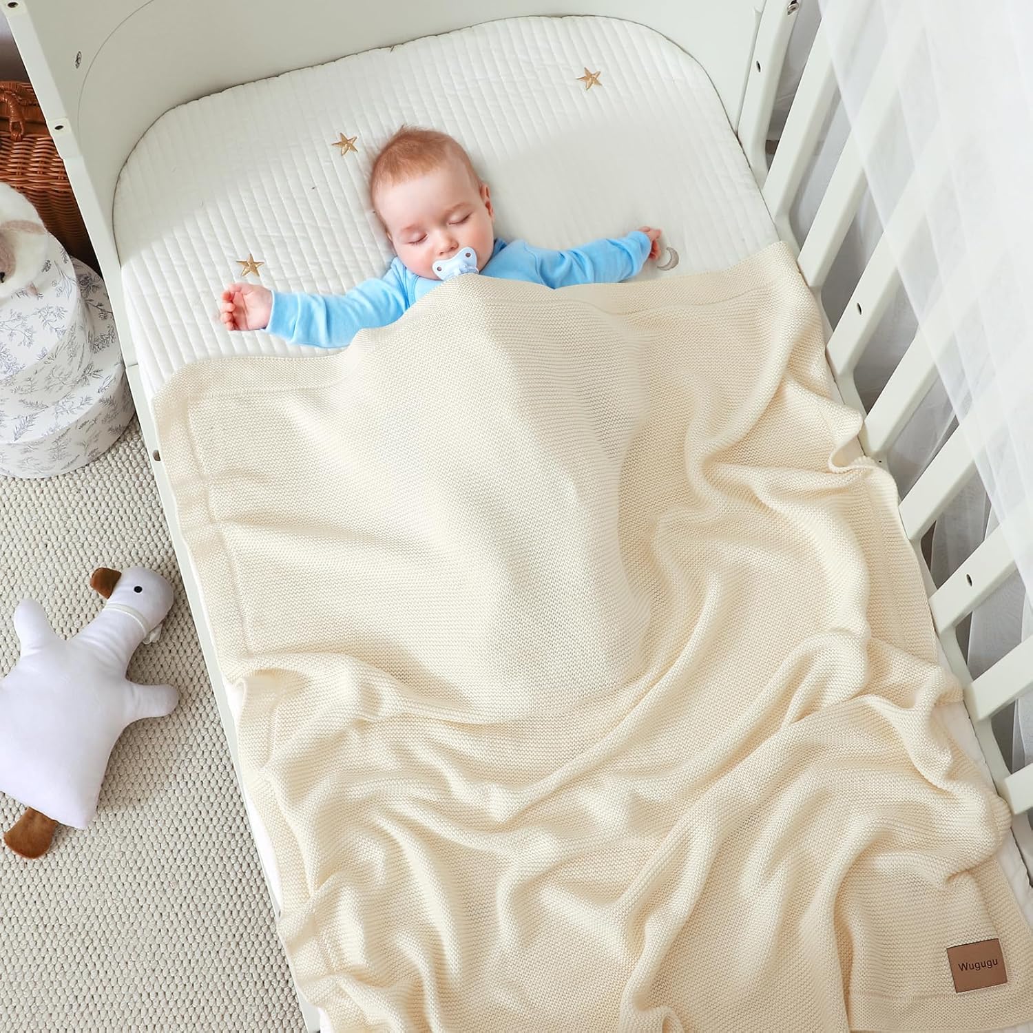 Wugugu 30x40 Inch Baby Blanket Soft Knit