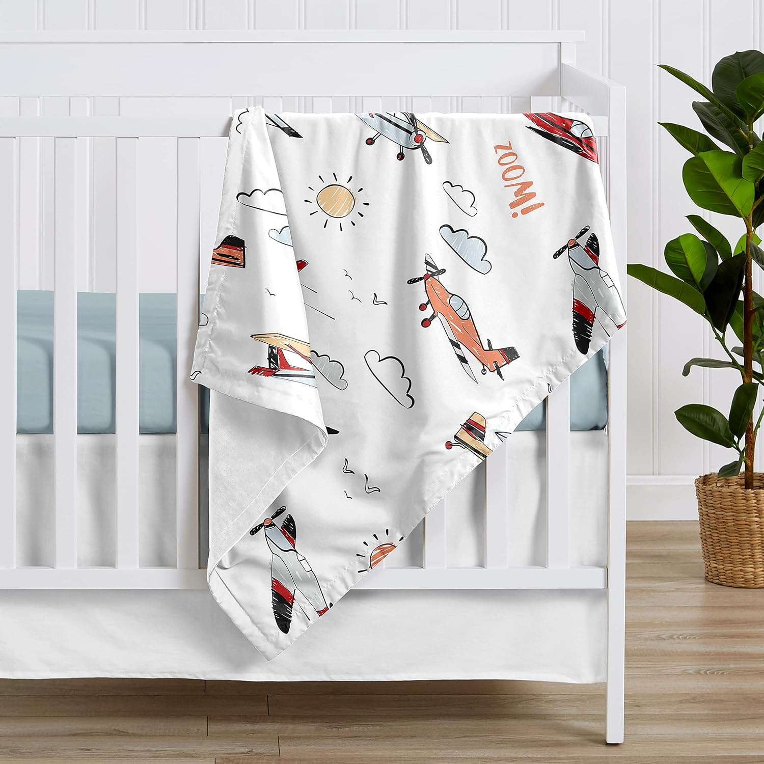 Sweet Jojo Designs Vintage Airplane Swaddle Blanket